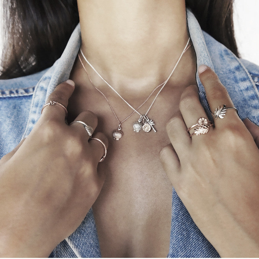 La Luna Rose Palm Springs Charm Necklace - Gold