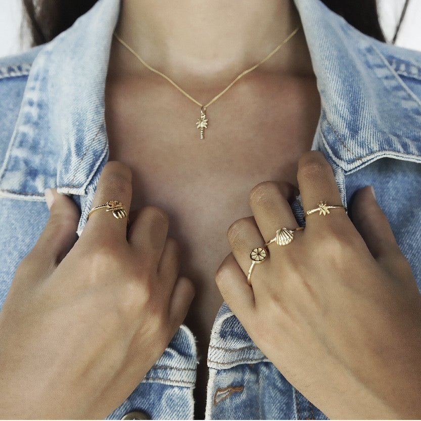 La Luna Rose Palm Springs Charm Necklace - Gold