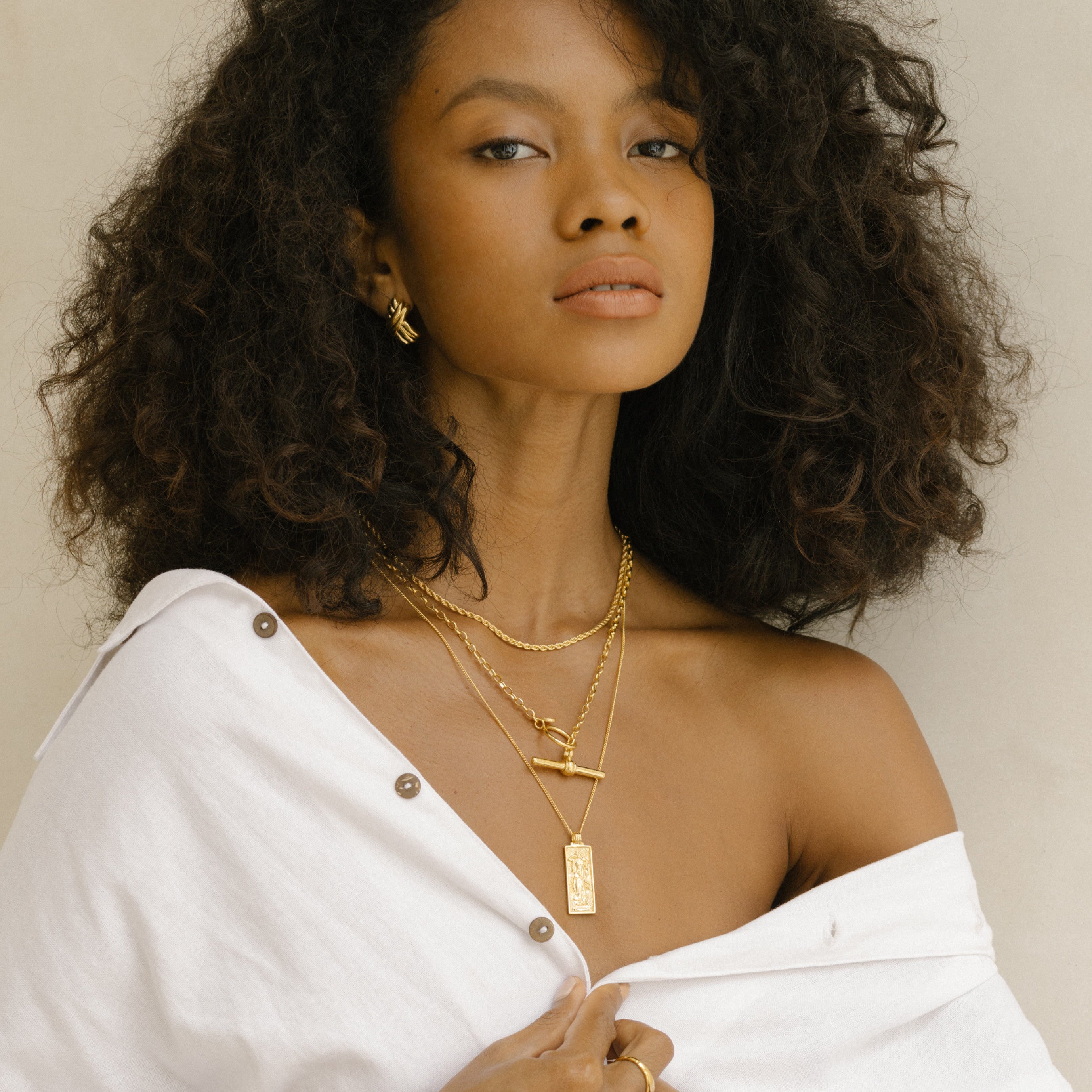 Tina Turner Plaited Earrings - Gold Sustainable Jewellery