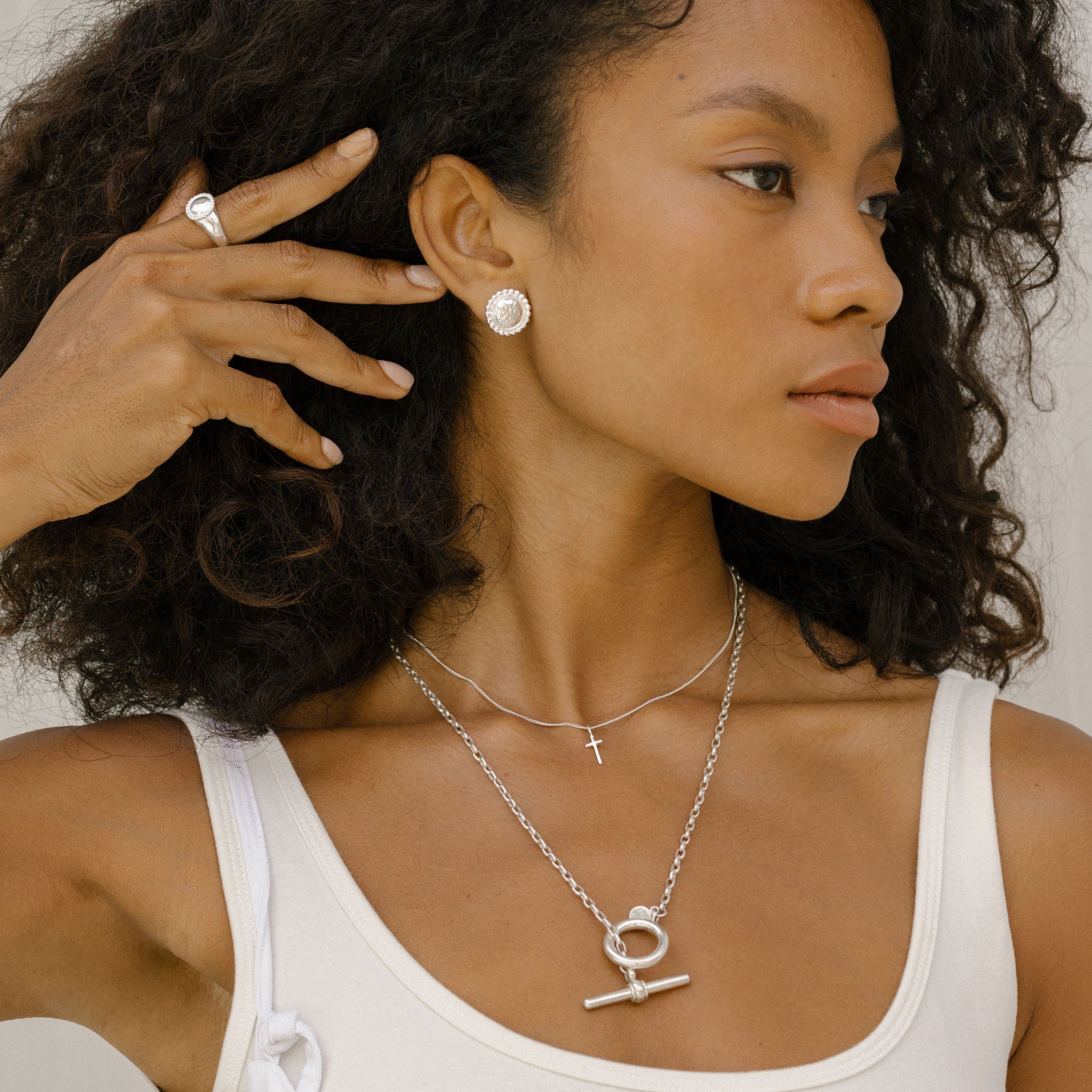 Classic Bowie Earrings - Recycled Sterling Silver