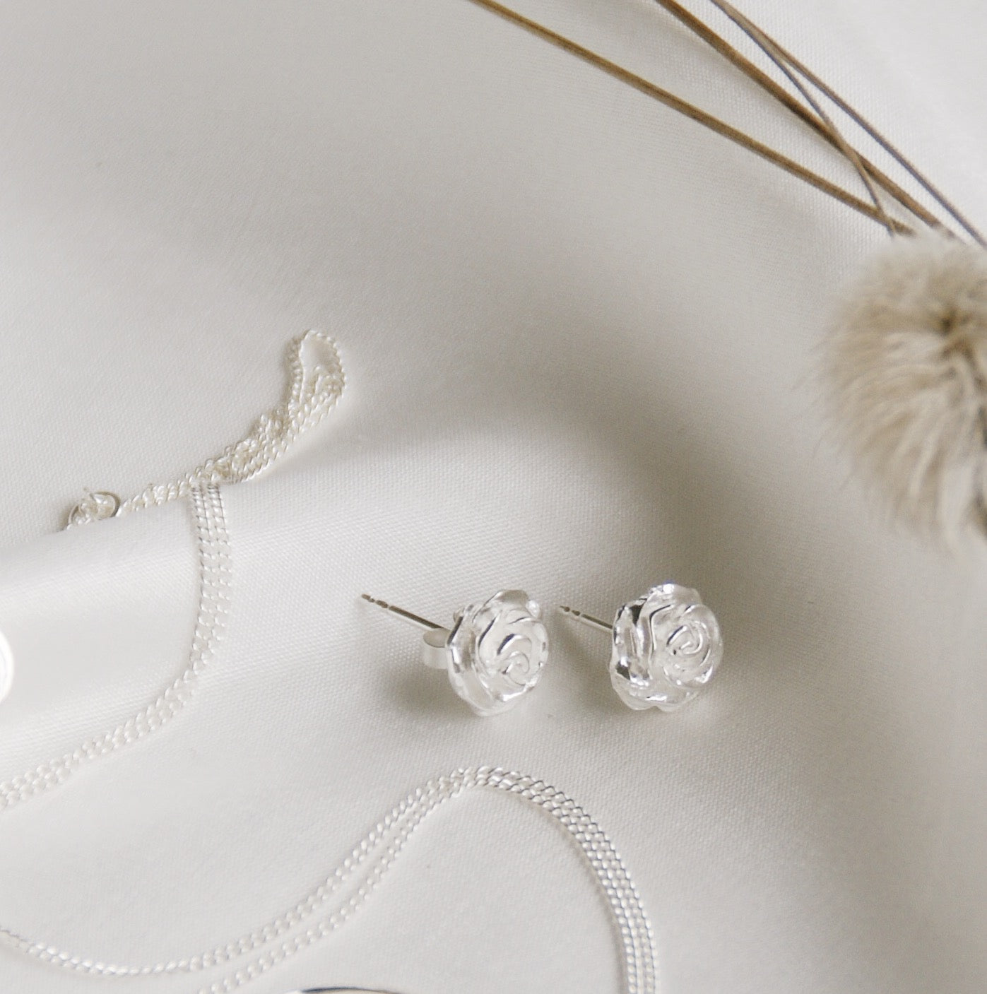 Desert Rose Earrings - Recycled Sterling Silver