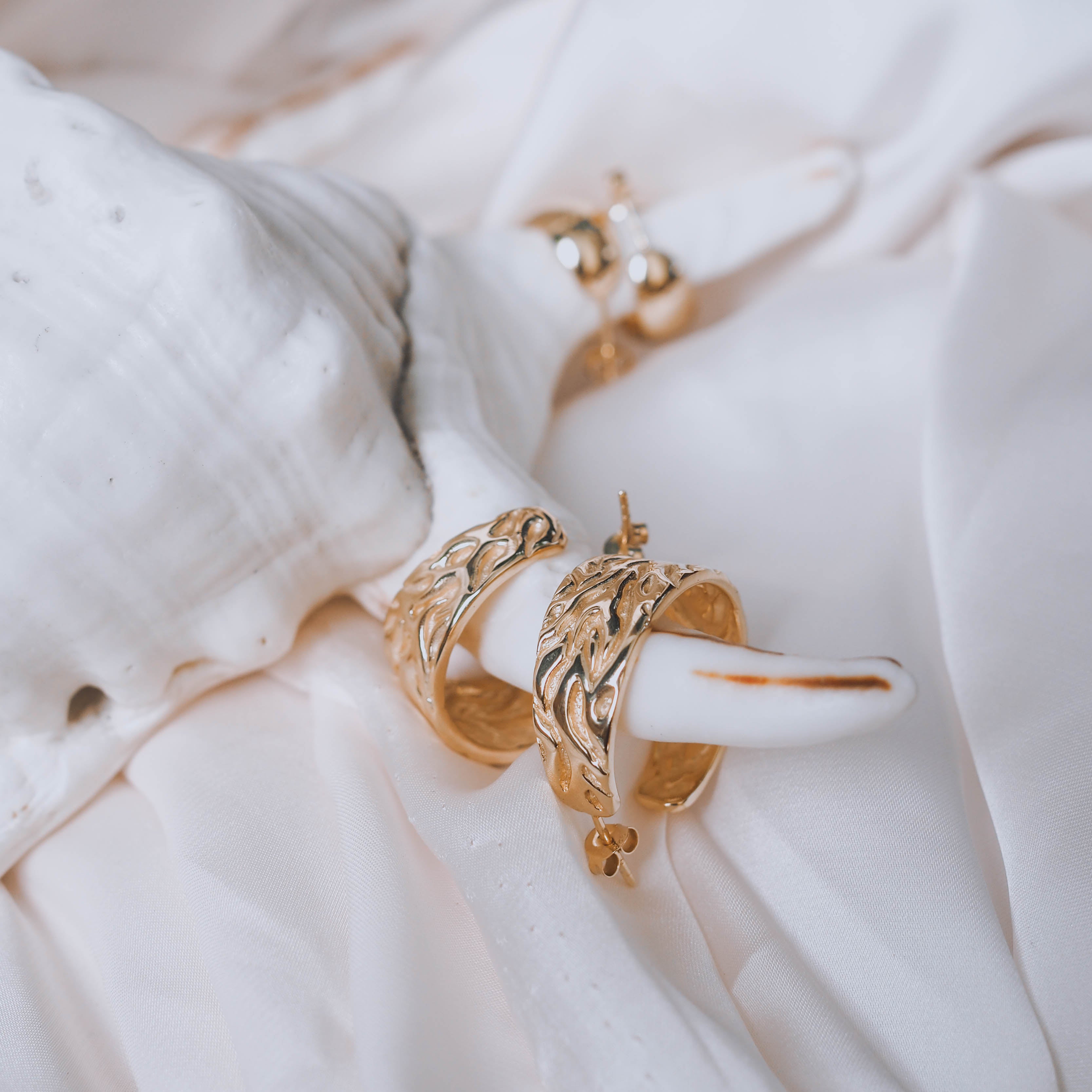 Gold Monterey Hoop earrings by Luna & Rose