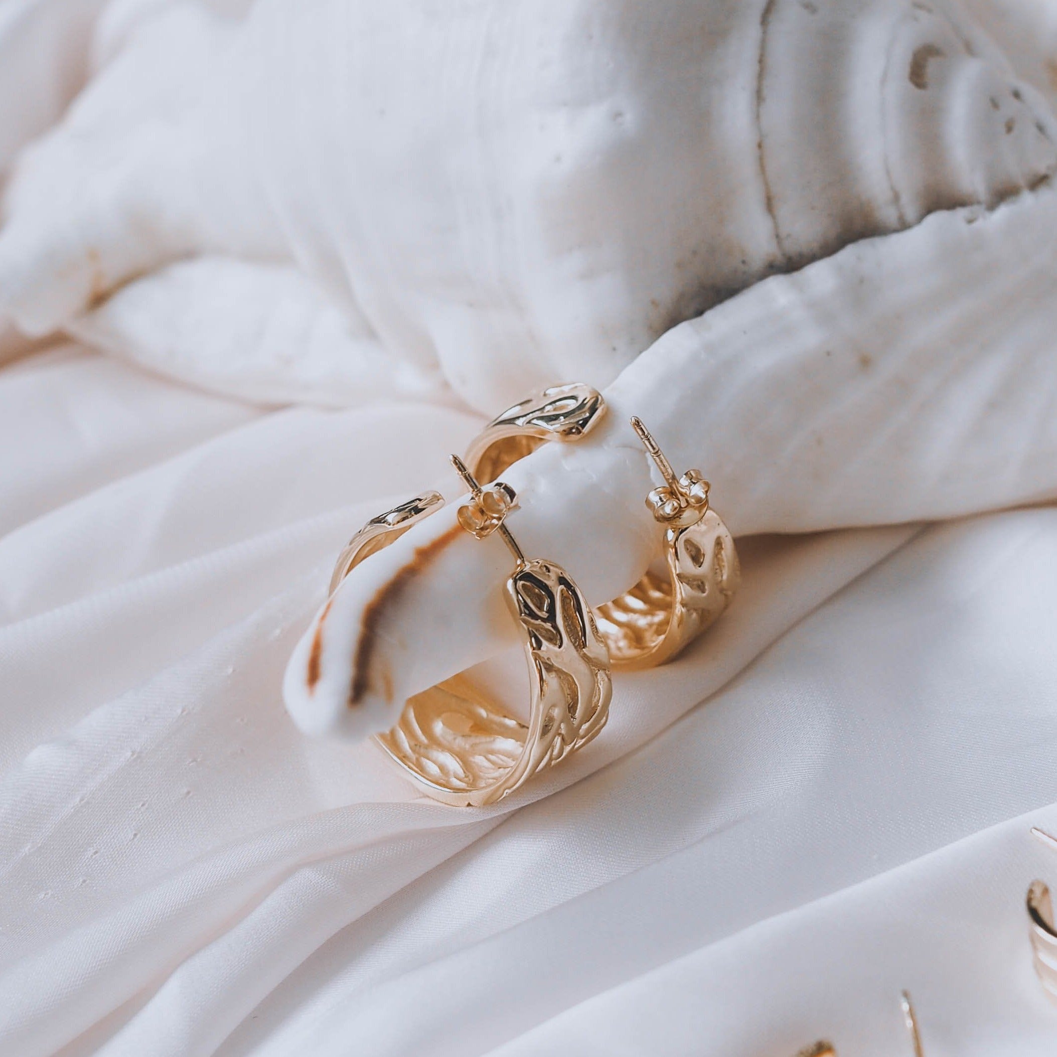 Gold Monterey Hoop earrings by Luna & Rose