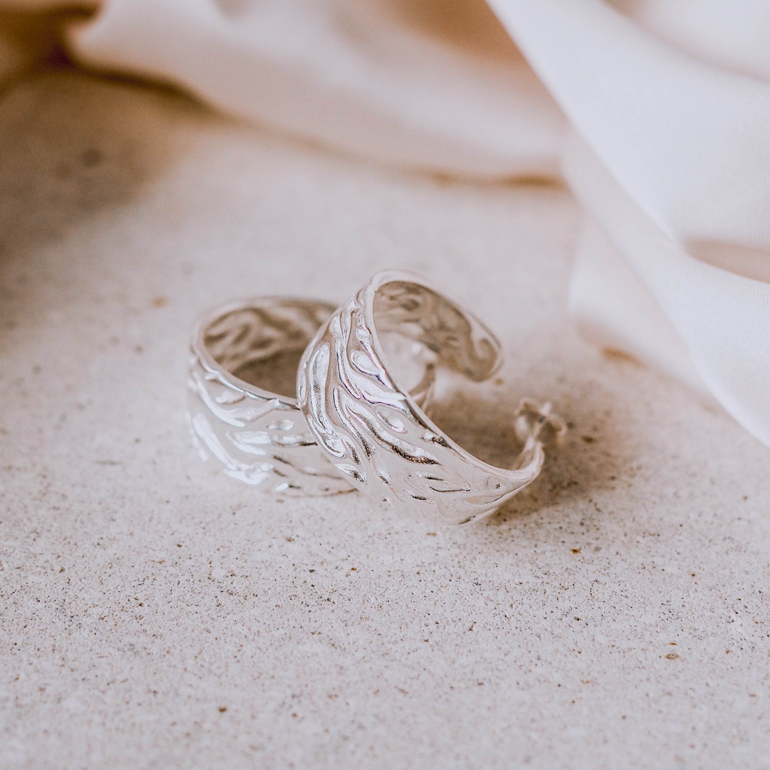 Silver Monterey Hoop Earrings from Recycled Sterling Silver