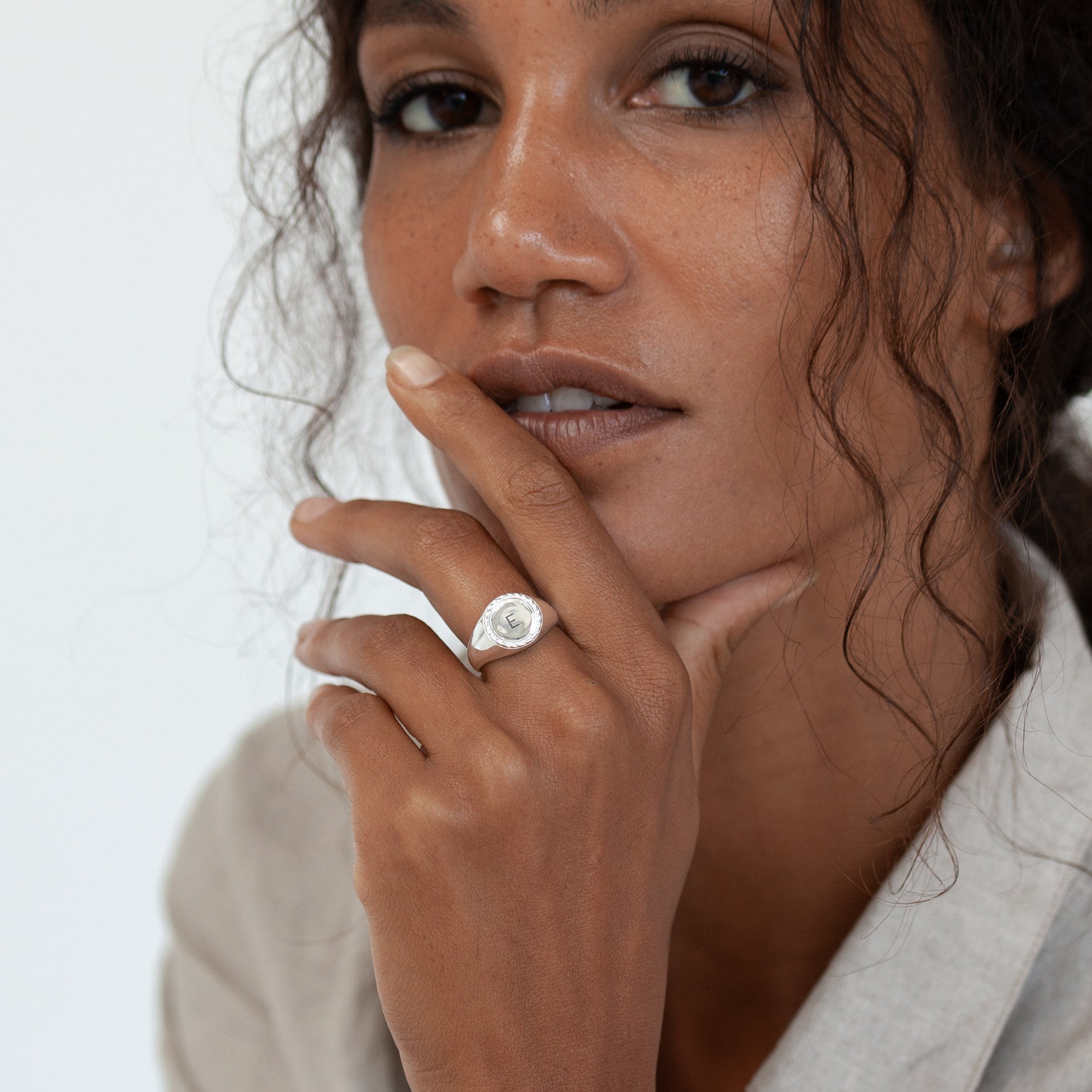 Recycled Silver Love Shack Signet Ring - Silver