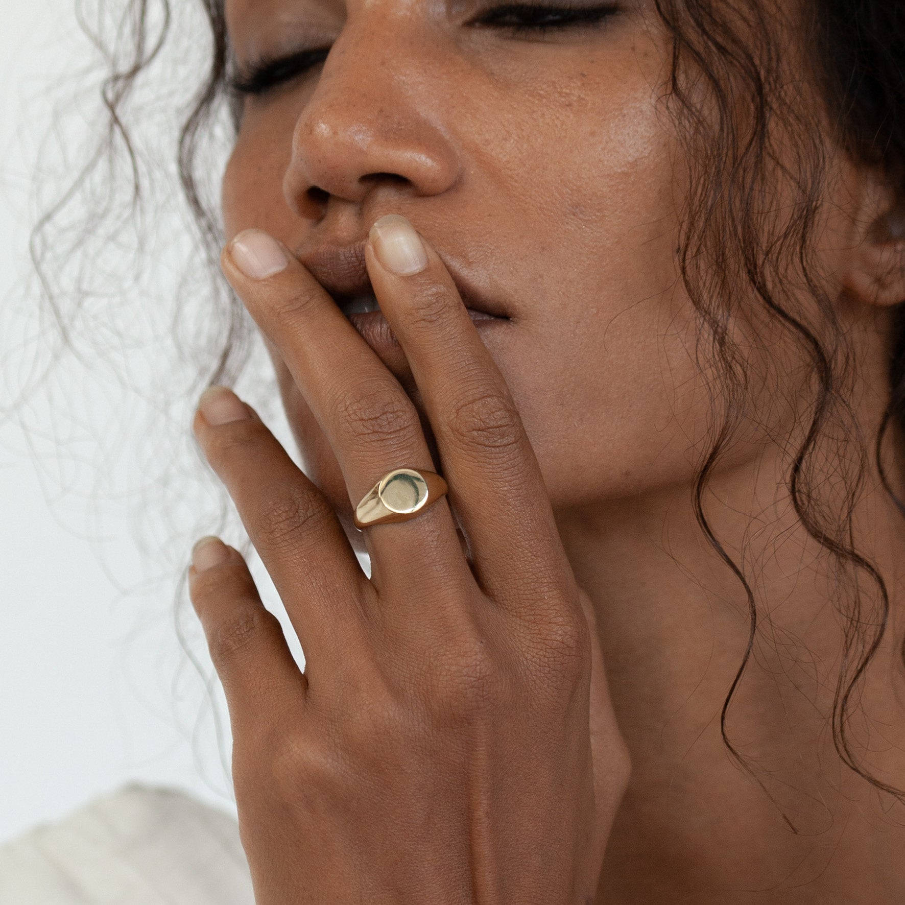 Classic Engravable Signet Ring Gold