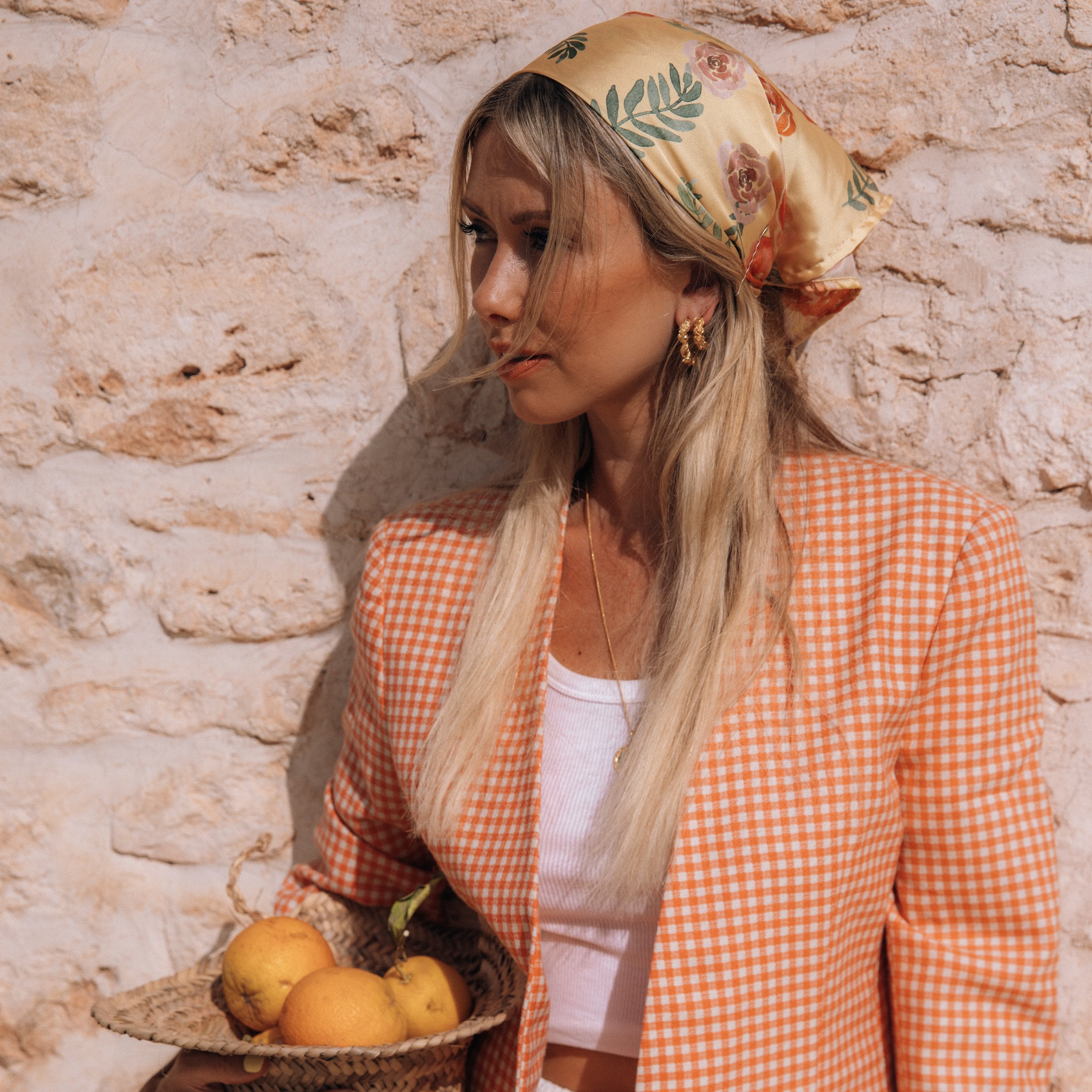 Luna & Rose FLORES NECK SCARF - SAND