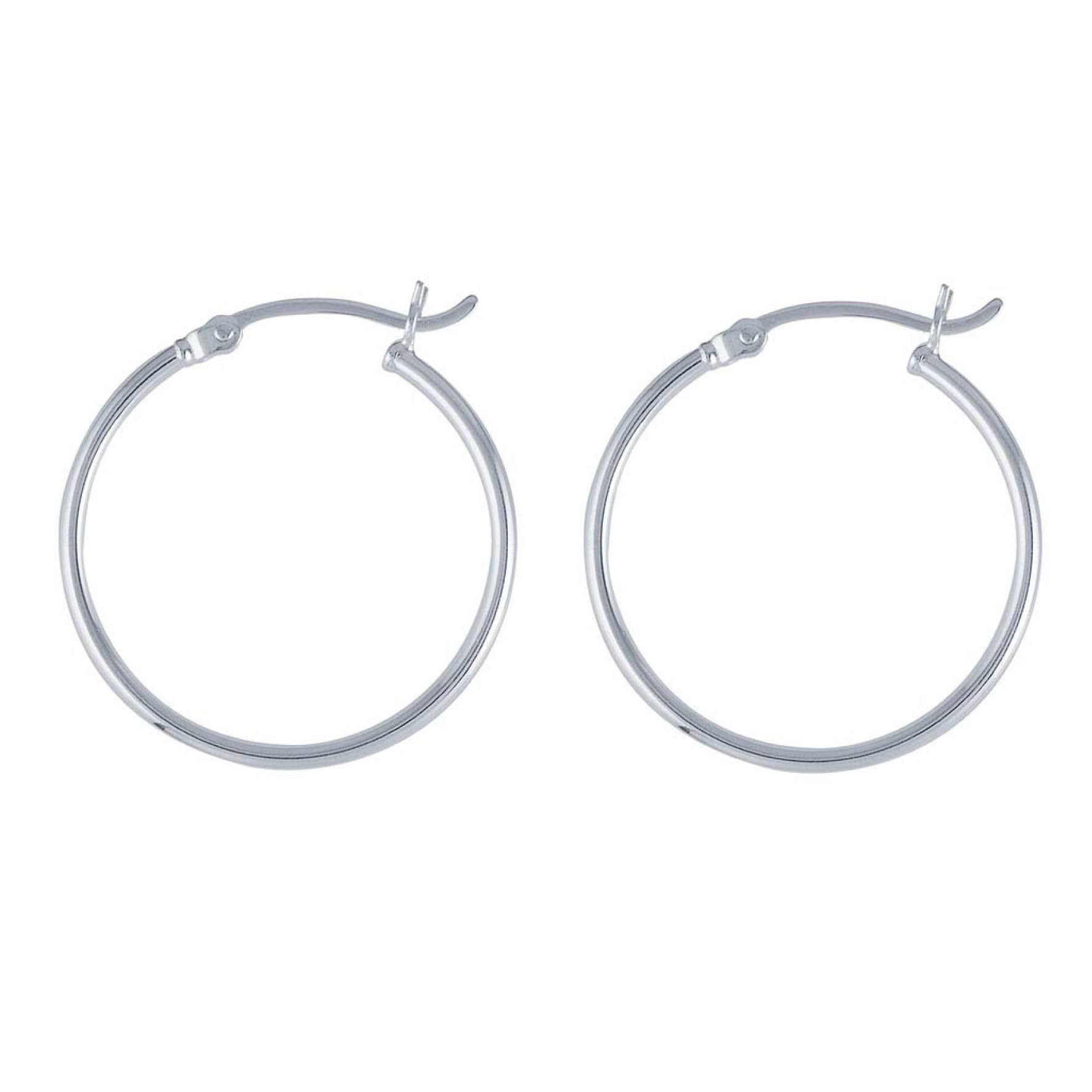 a pair hoops earrings silver