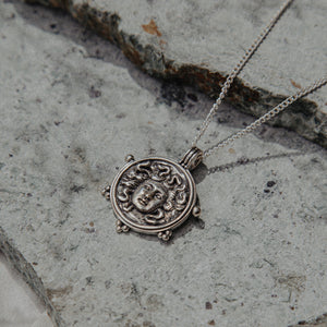 Luna & Rose Silver Medusa Pendant for protection