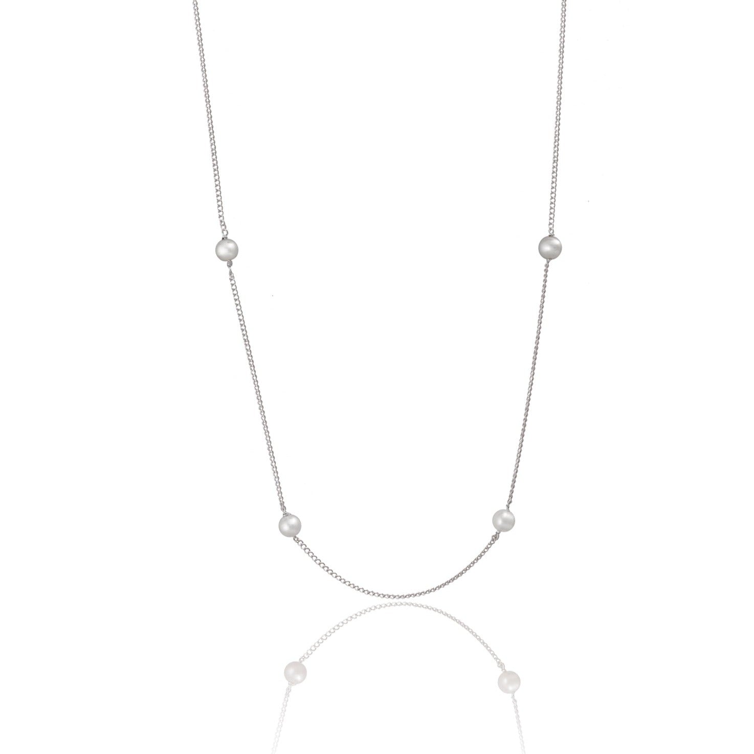 The Mia Chain & Pearl Necklace - SILVER