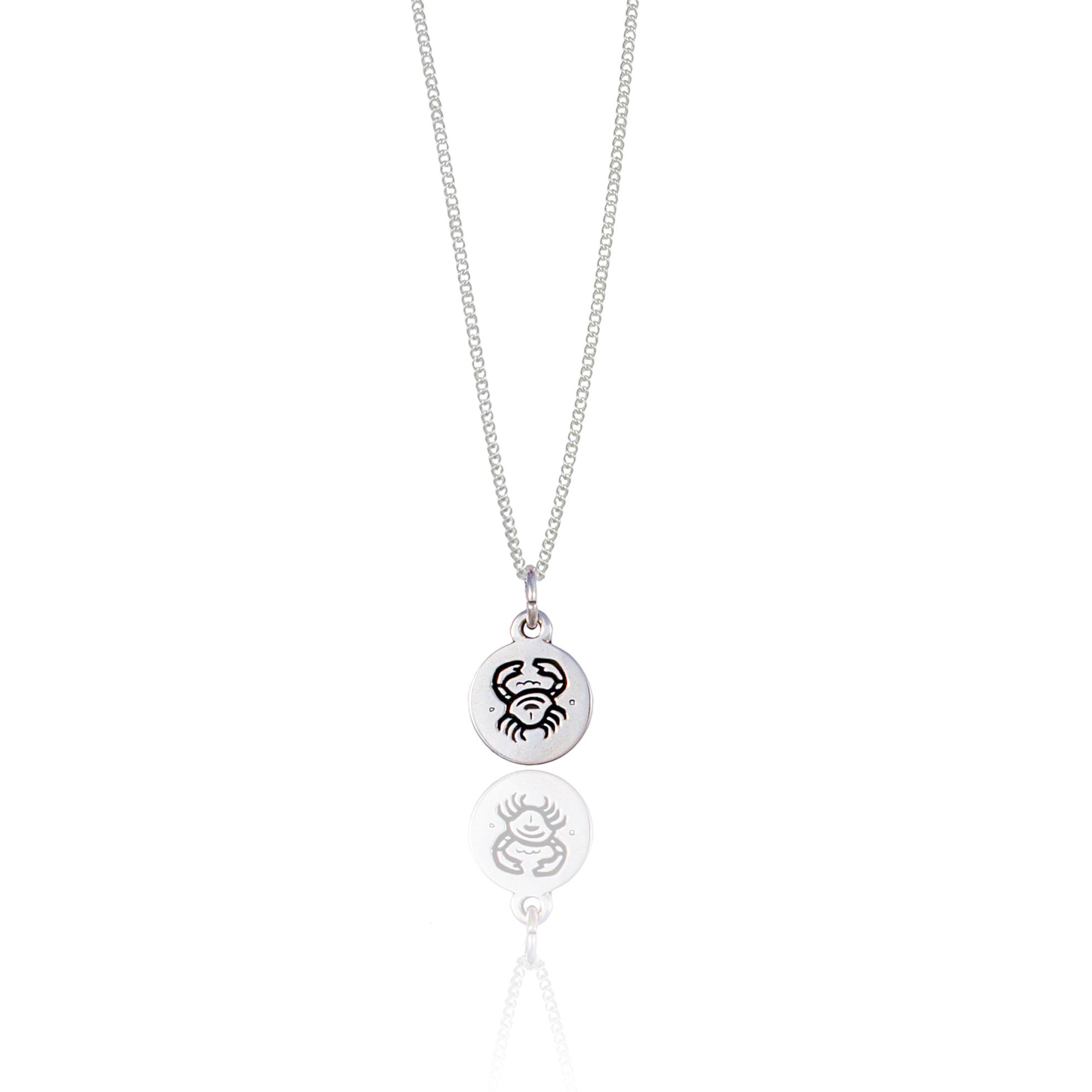 Cancer Mini Zodiac Necklace - Silver