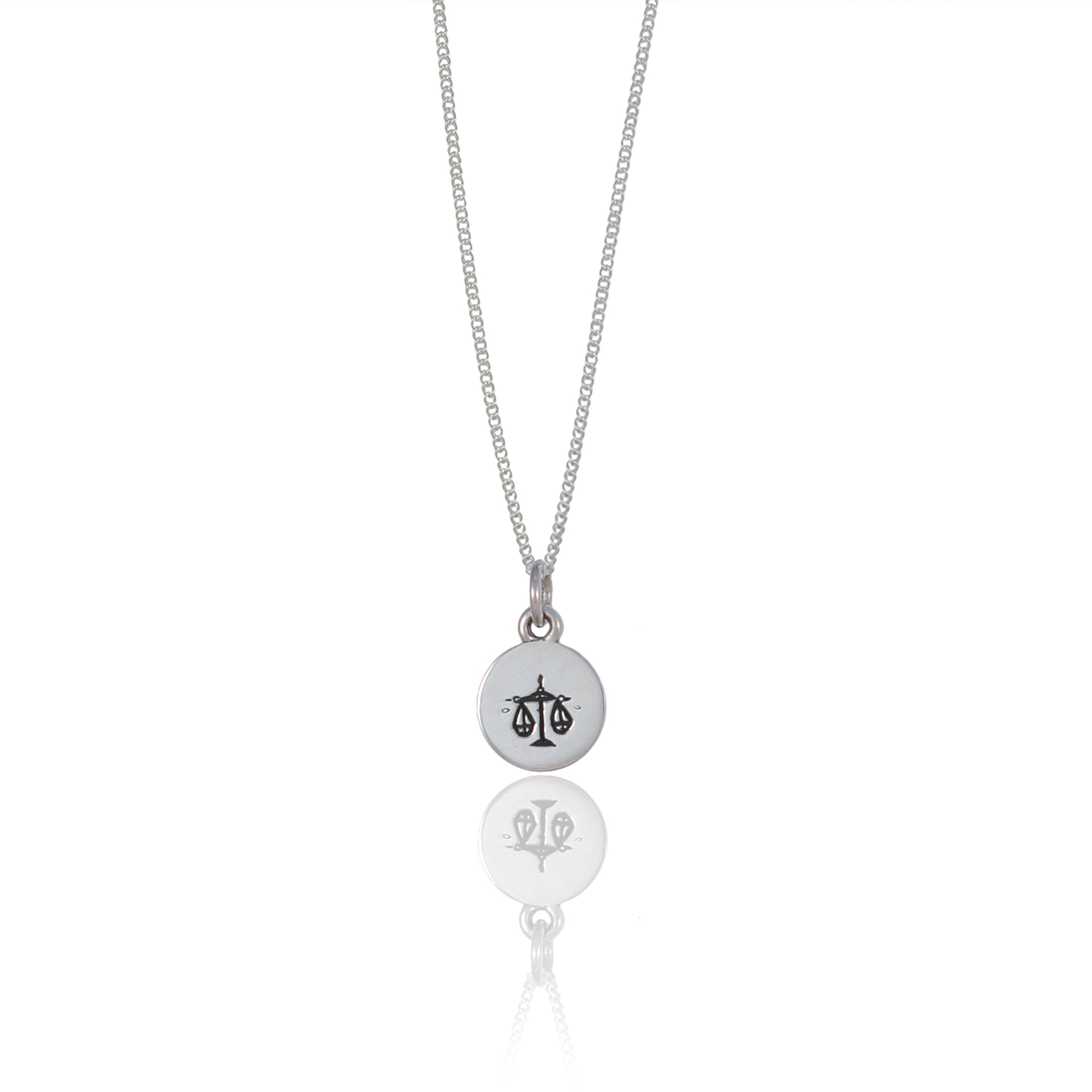 Mini Zodiac Pendant - Libra Silver