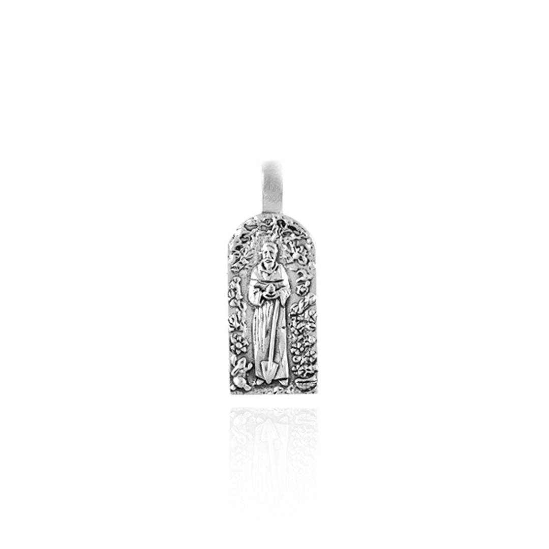 St Fiacre - Patron Saint of Gardening - CHARM ONLY - Silver