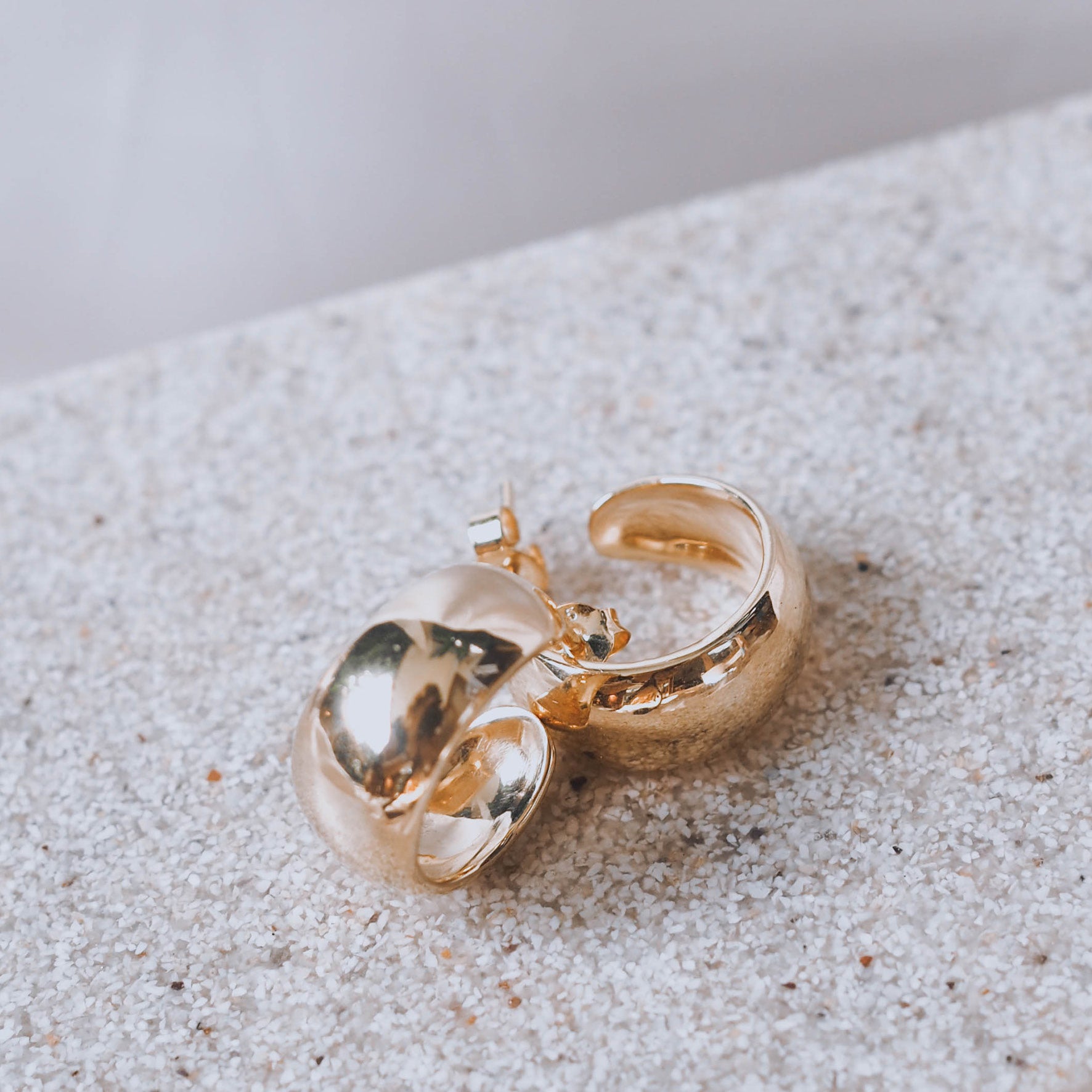 Luna & Rose Gold Ulu Hoops from Recycled Sterling Silver