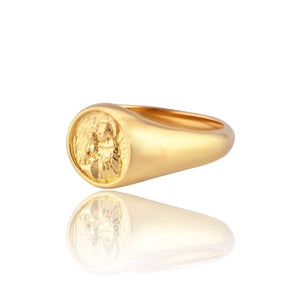 St Anthony Saint of Miracles Gold Signet Ring