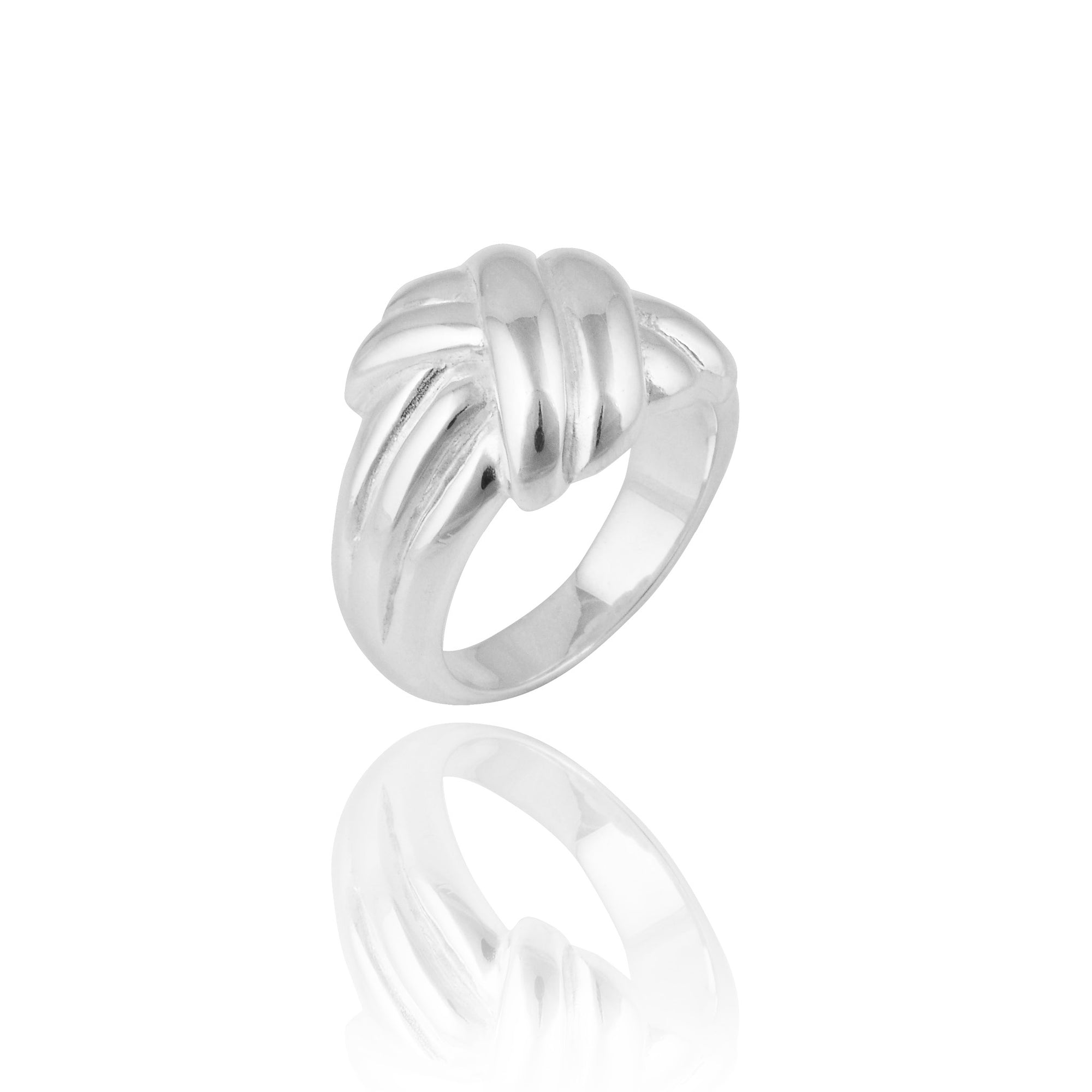 Sustainable jewellery Tina Turner Plaited Ring - Silver
