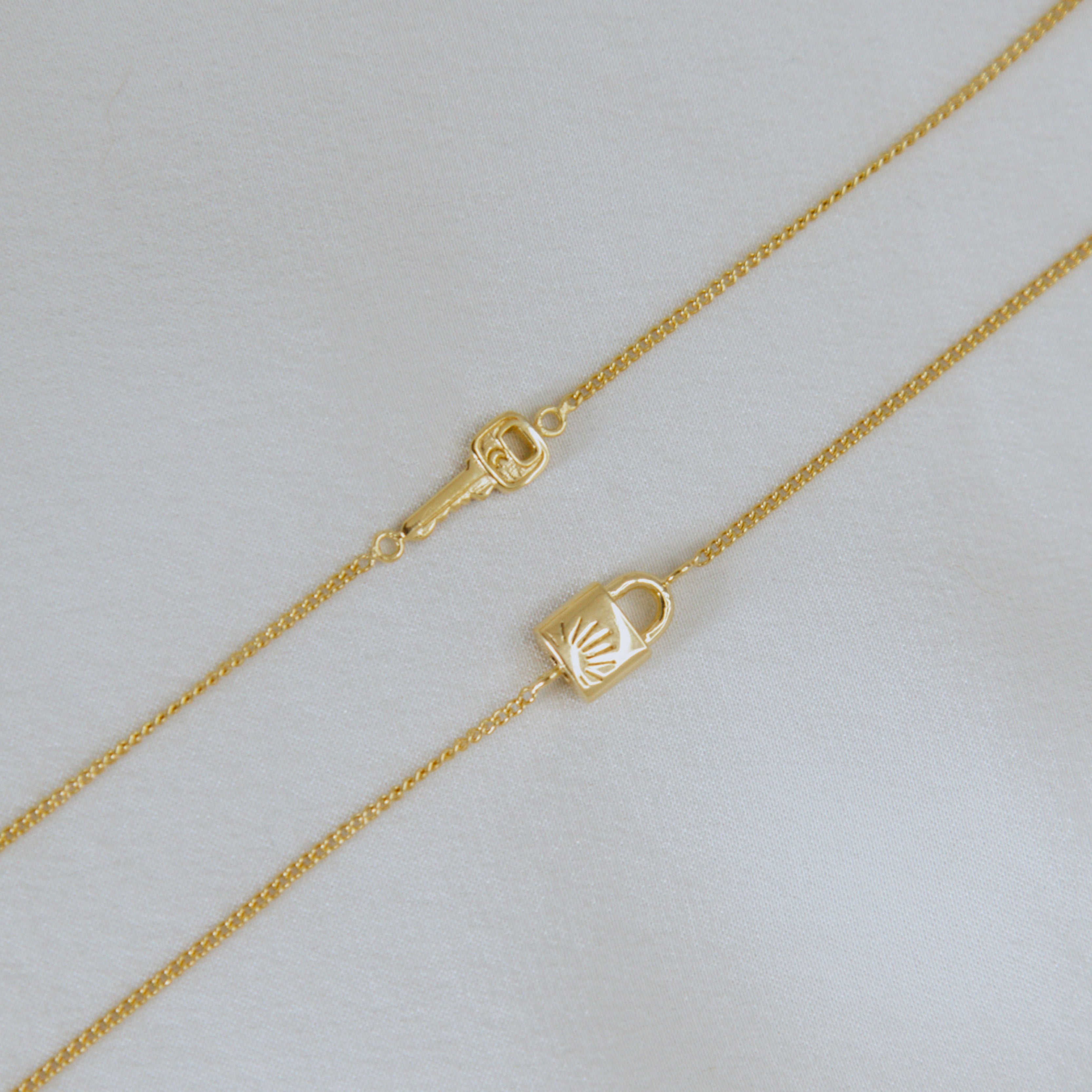 Lock & Key BFF Bracelet SET - Gold