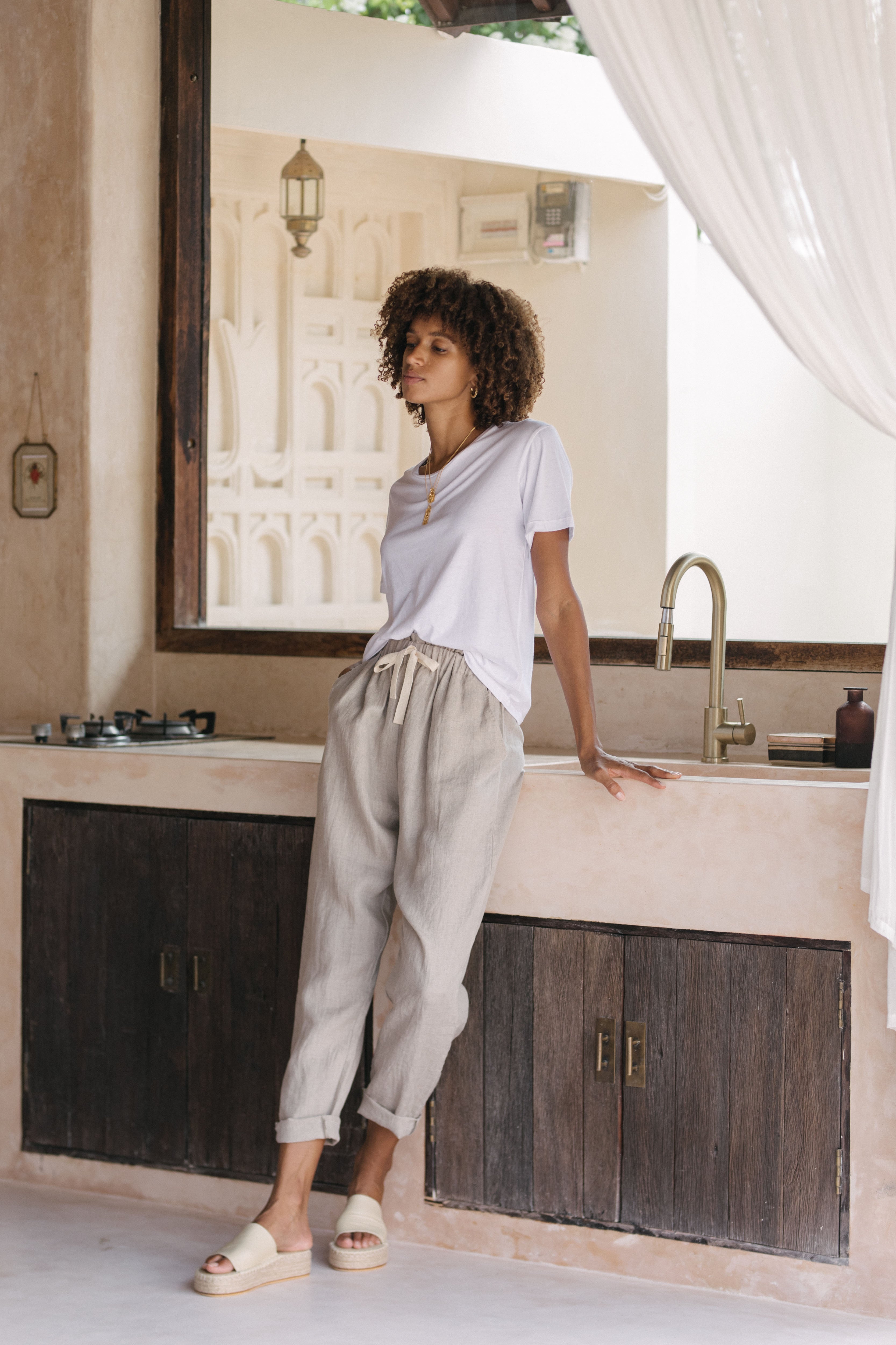 Luna & Rose Linen FRANKIE PANTS - Pepper