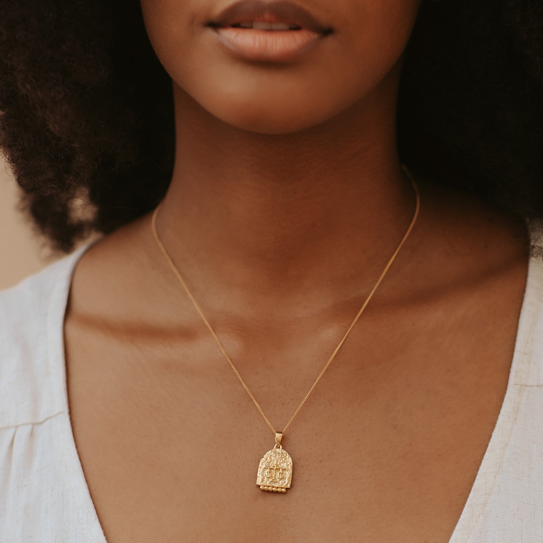 Luna & Rose Ethical Jewelry LIBRA ZODIAC PENDANT - GOLD