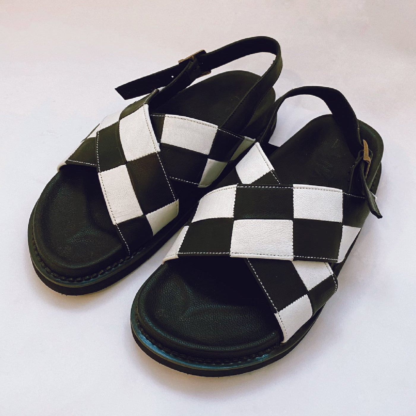 Luna & Rose Coco Slide - Black & White Check