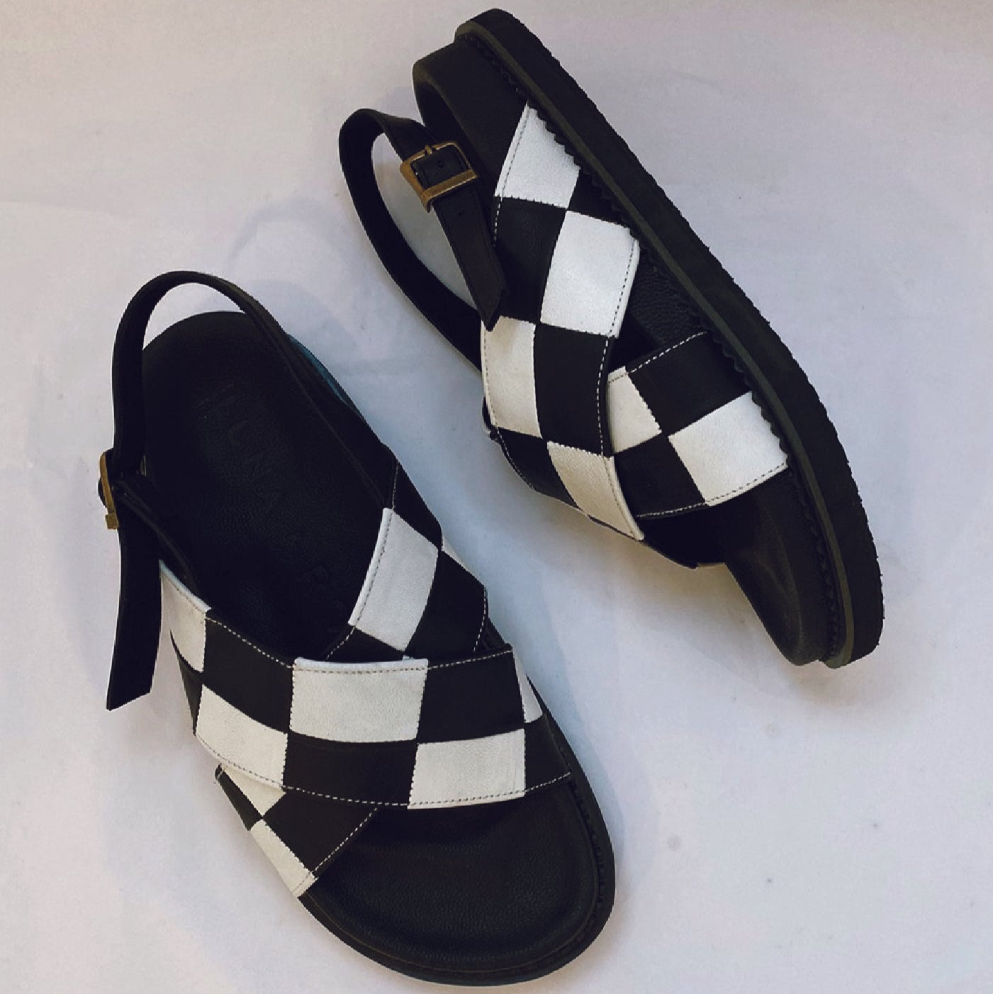 Luna & Rose Coco Slide - Black & White Check