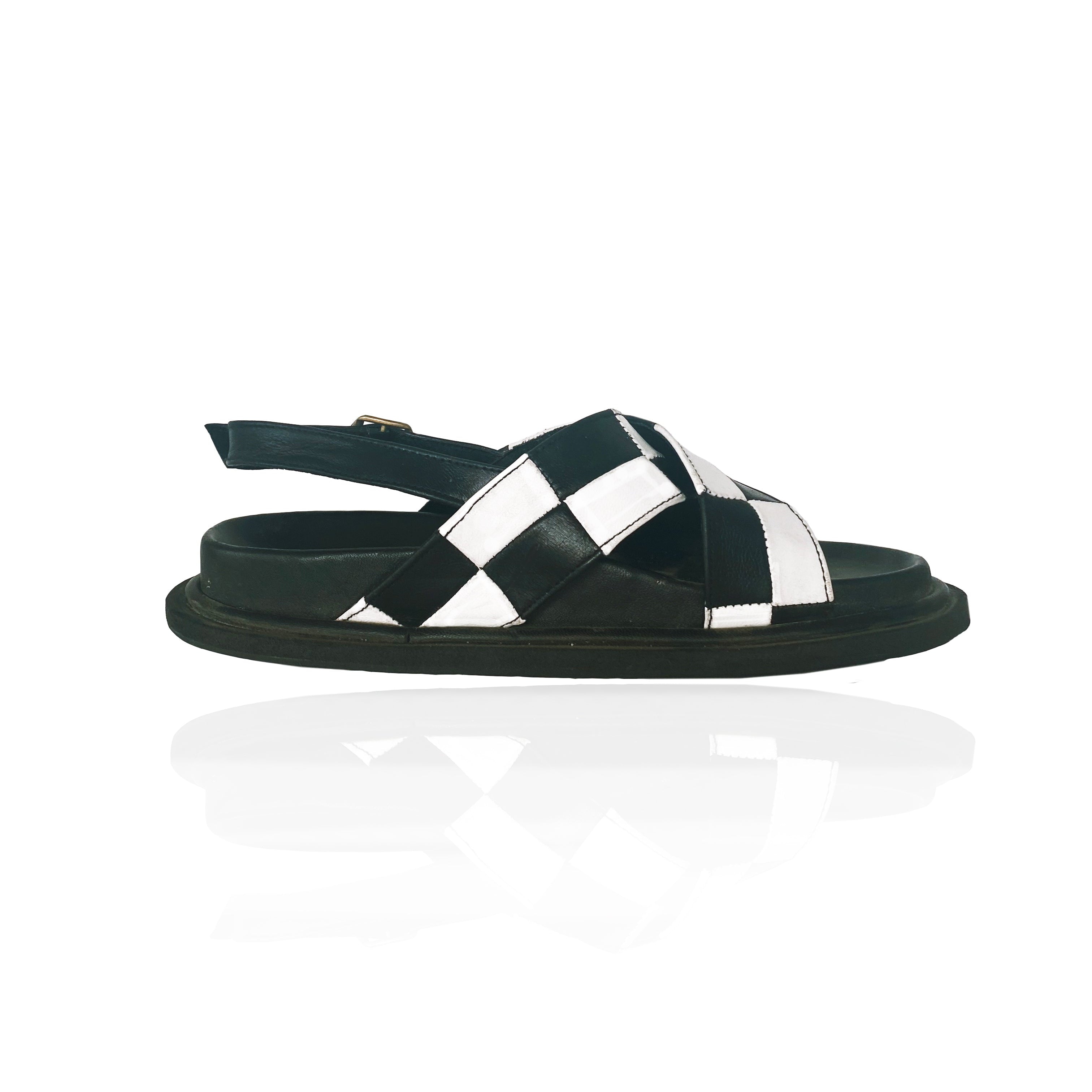 Luna & Rose Coco Slide - Black & White Check