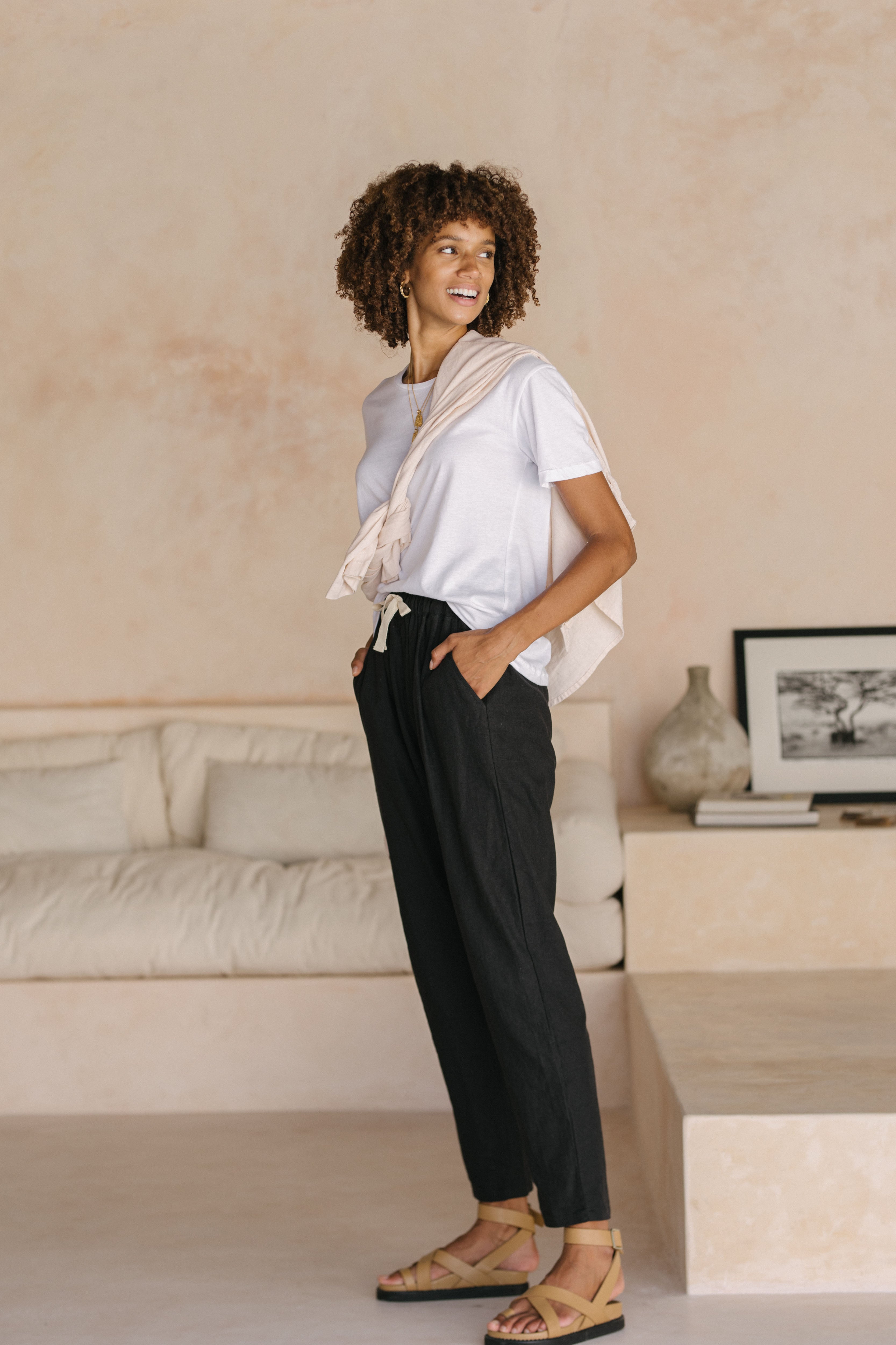 Luna & Rose Linen FRANKIE PANTS - Chia