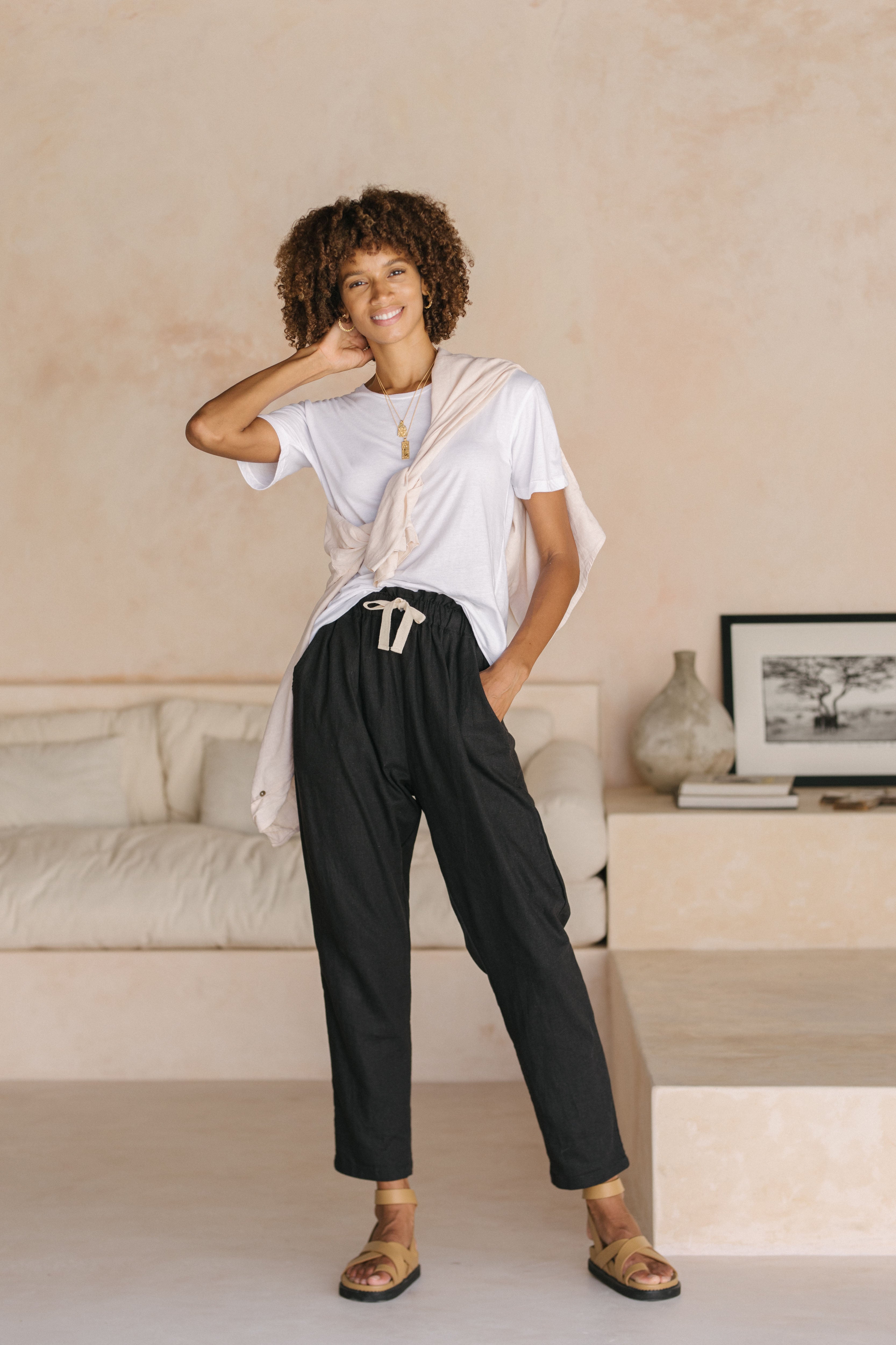 Luna & Rose Linen FRANKIE PANTS - Chia