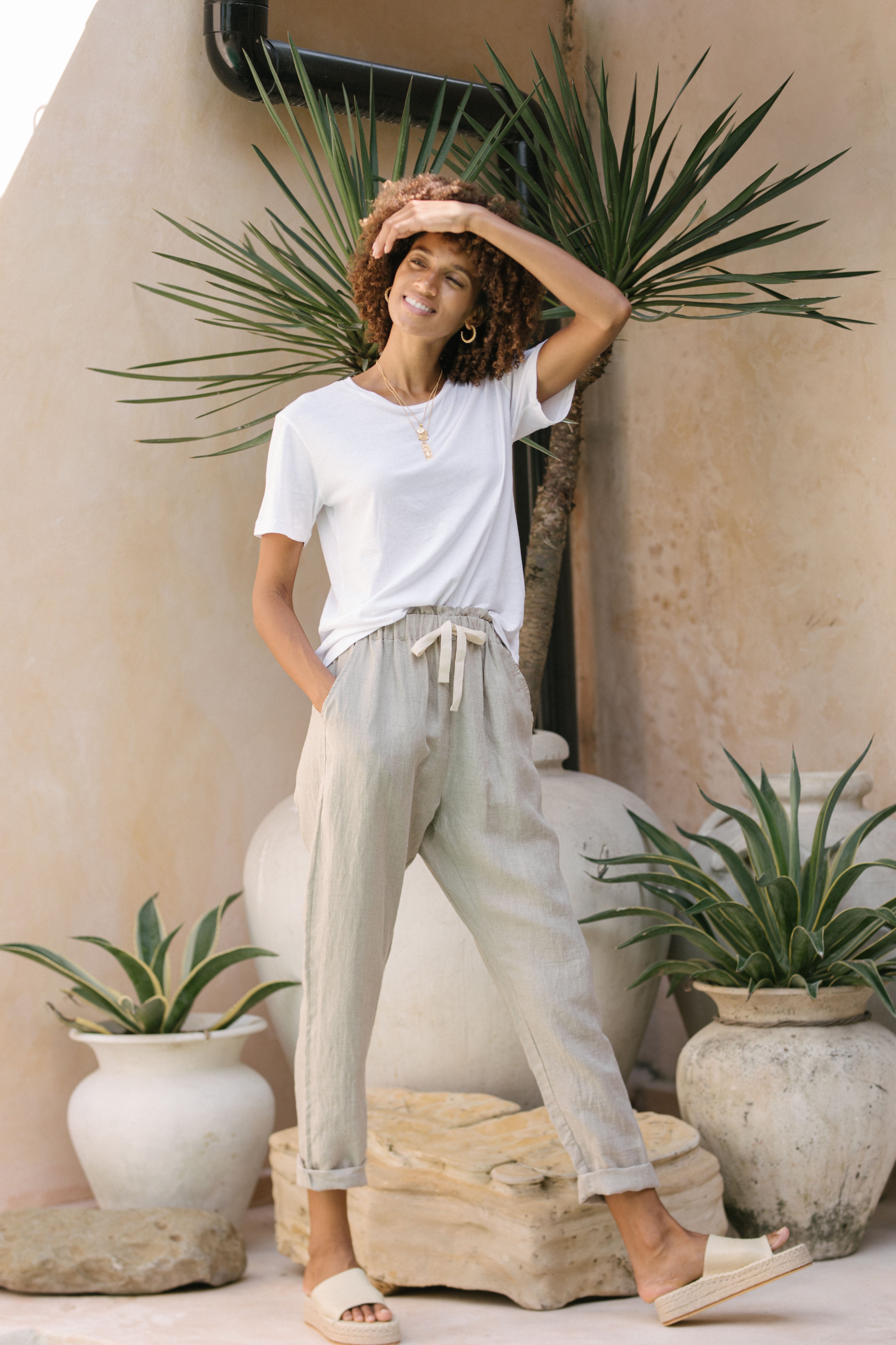 Luna & Rose Linen FRANKIE PANTS - Pepper
