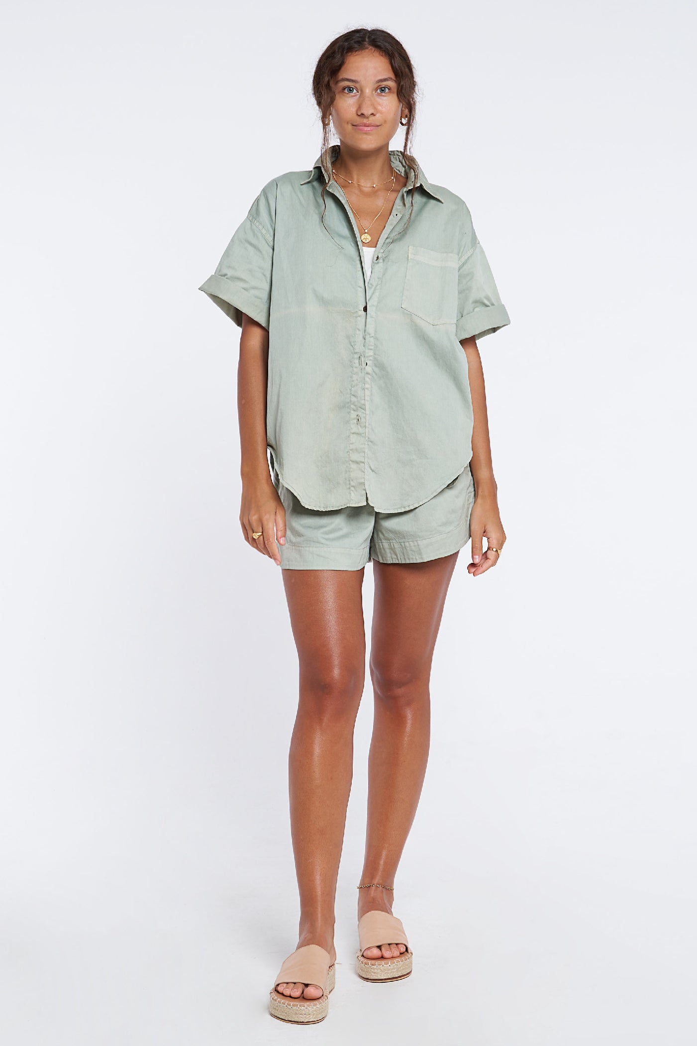 Gerry Shorts Organic Cotton - Sage *Organic Plant Dyed* - PRE ORDER