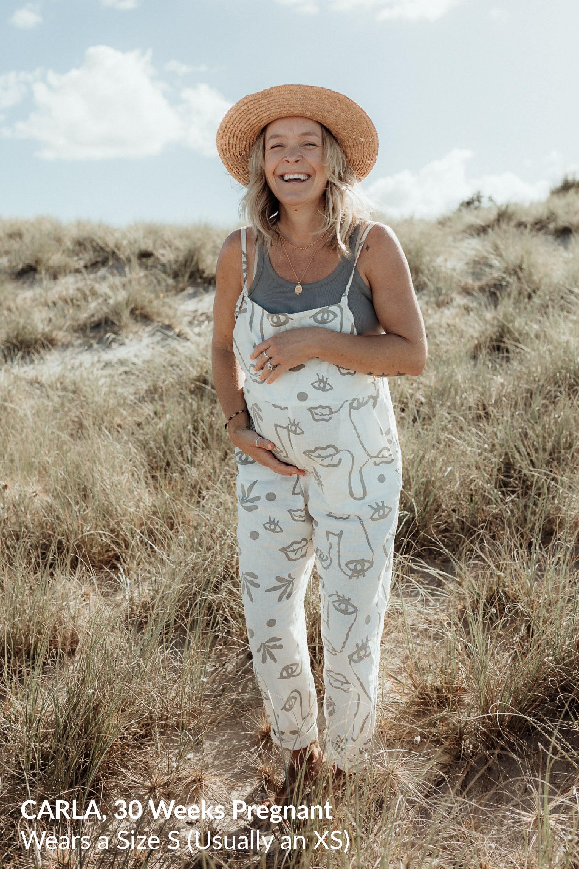 Carla Pregnant Fashion Overalls Print