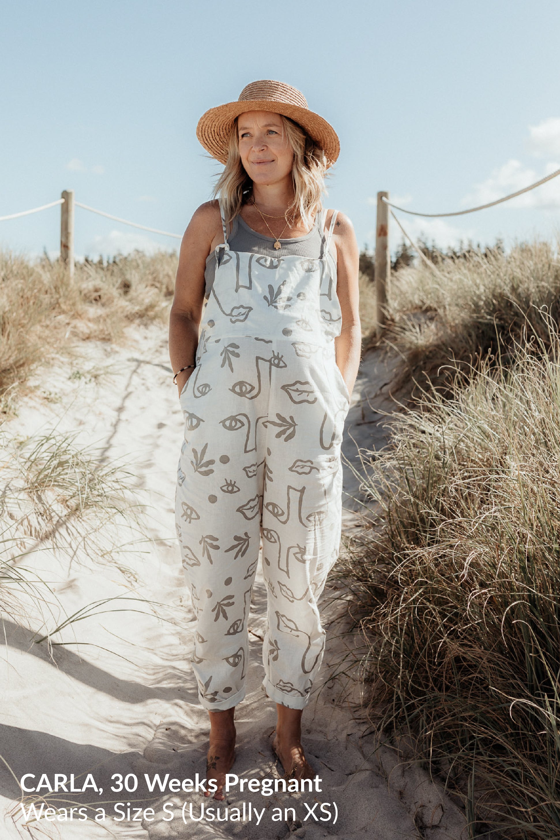 Carla Pregnant Fashion Overalls Print