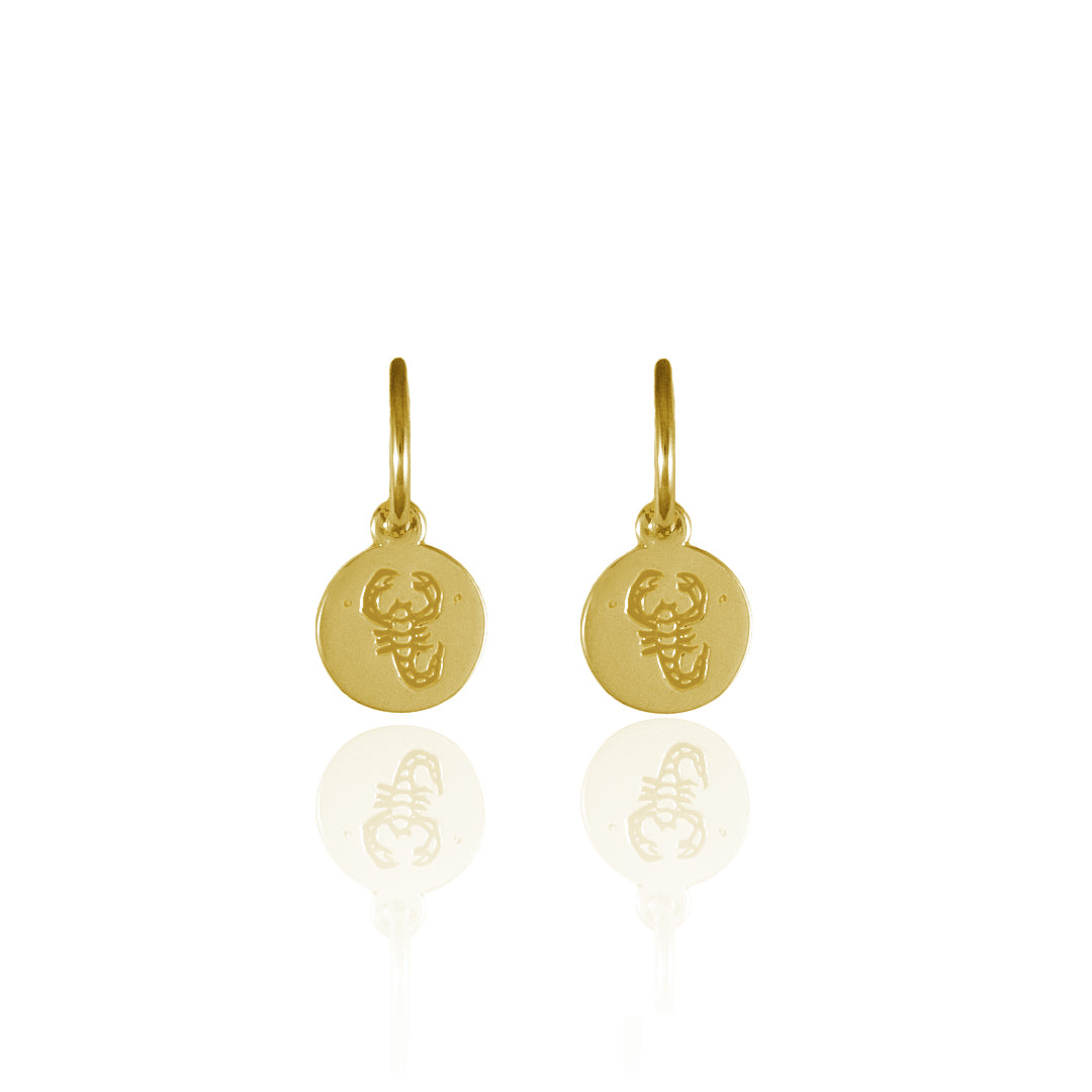 Scorpio Mini Zodiac Hoops - Gold
