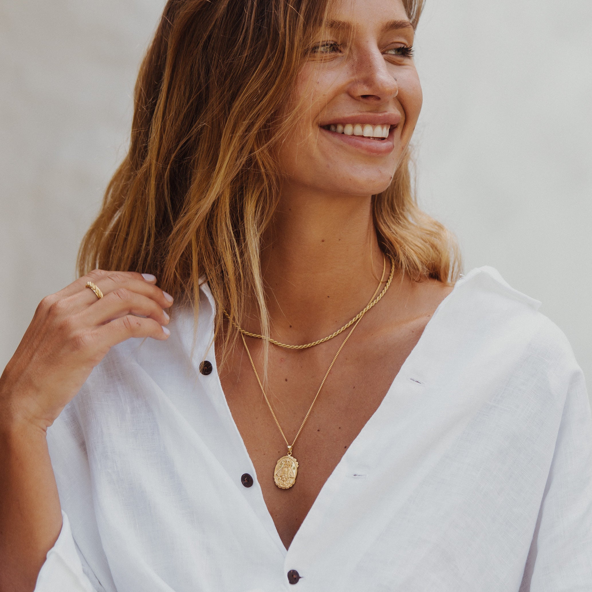 Our Lady of Charity - Patroness of Cuba Necklace - Gold