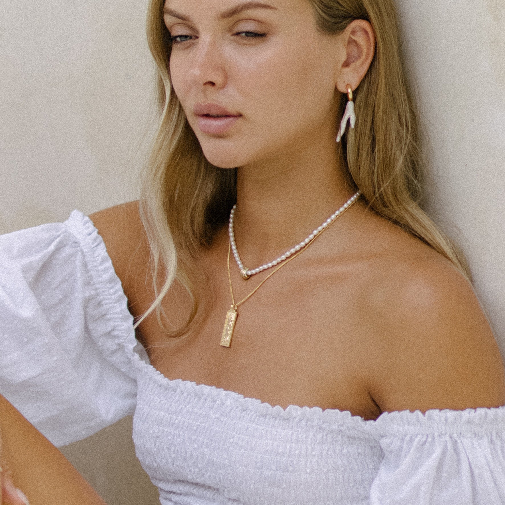 Split Pearl Earrings - SILVER