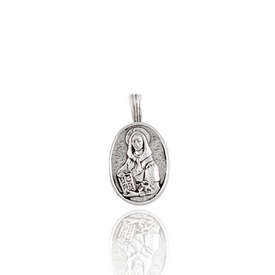 St Dymphna - Patron Saint of Anxiety - CHARM ONLY - Silver