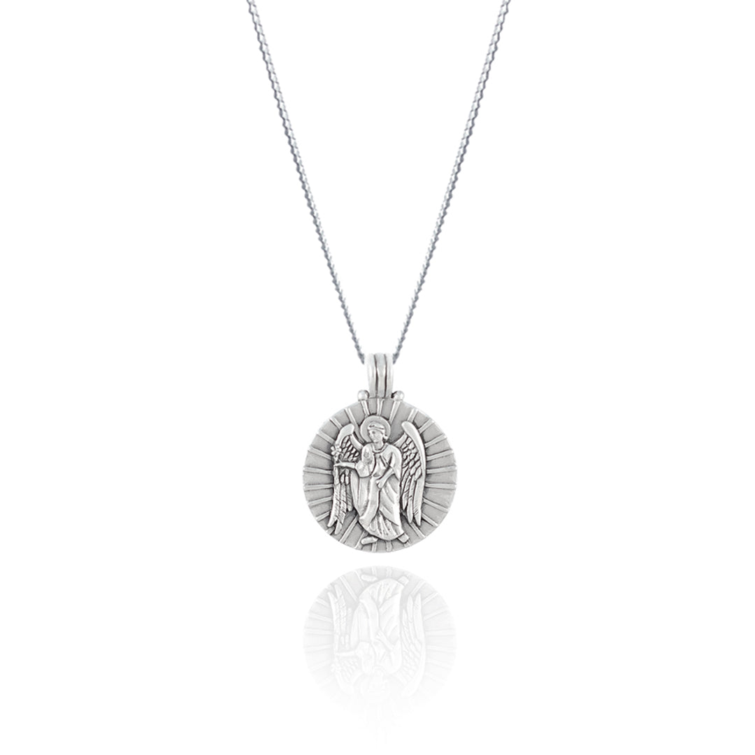St Gabriel - Archangel Saint of Communication Necklace - Silver