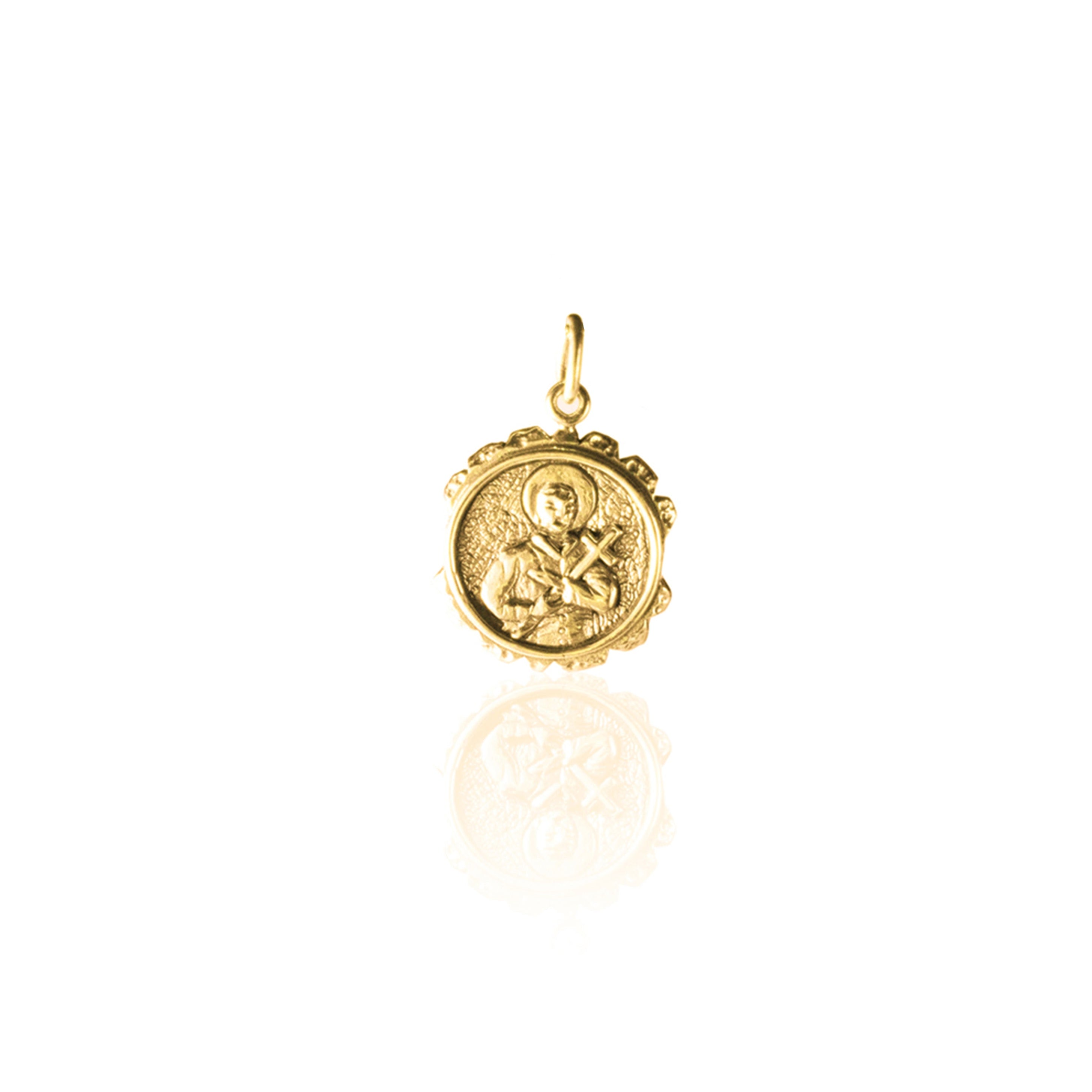 Saint Gerard pendant Made from solid .925 Recycled Sterling Silver and plated in 3 layers of 18kt Gold
