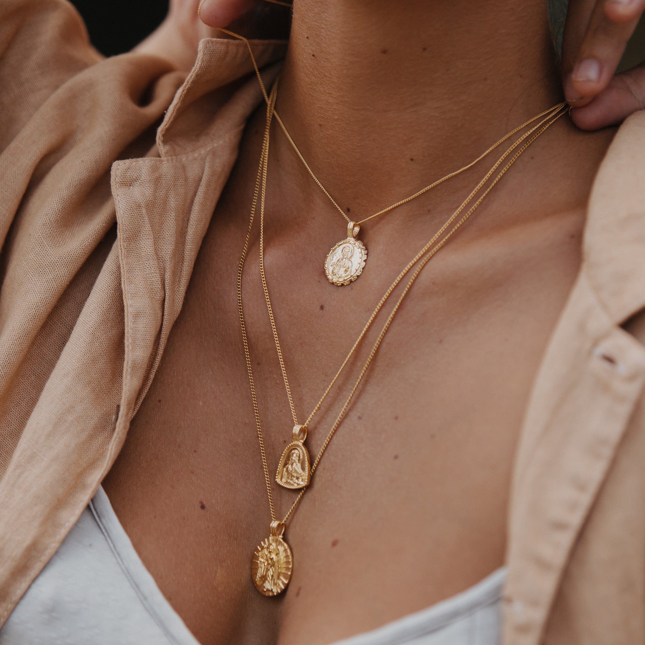 St Luke - Patron Saint of Creativity & Artists Necklace - Gold