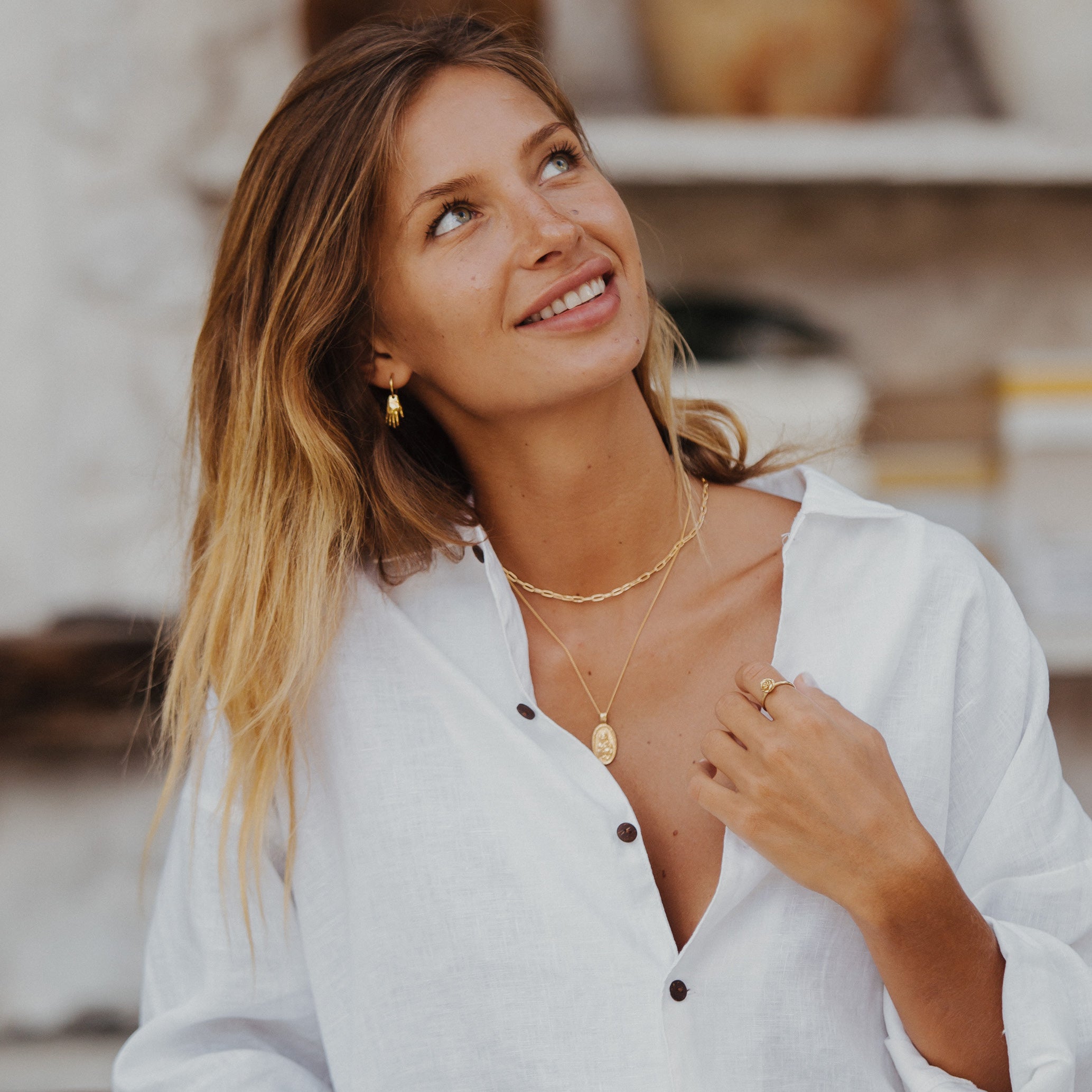 St Melangell - Patron Saint of Small Animals Necklace - Gold