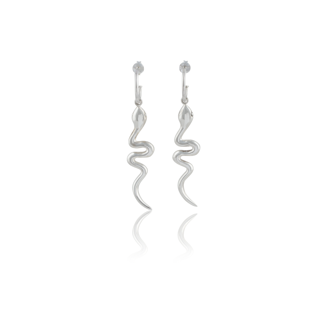 Snake 'Rebirth' Earrings - Silver Canggu jewelry store