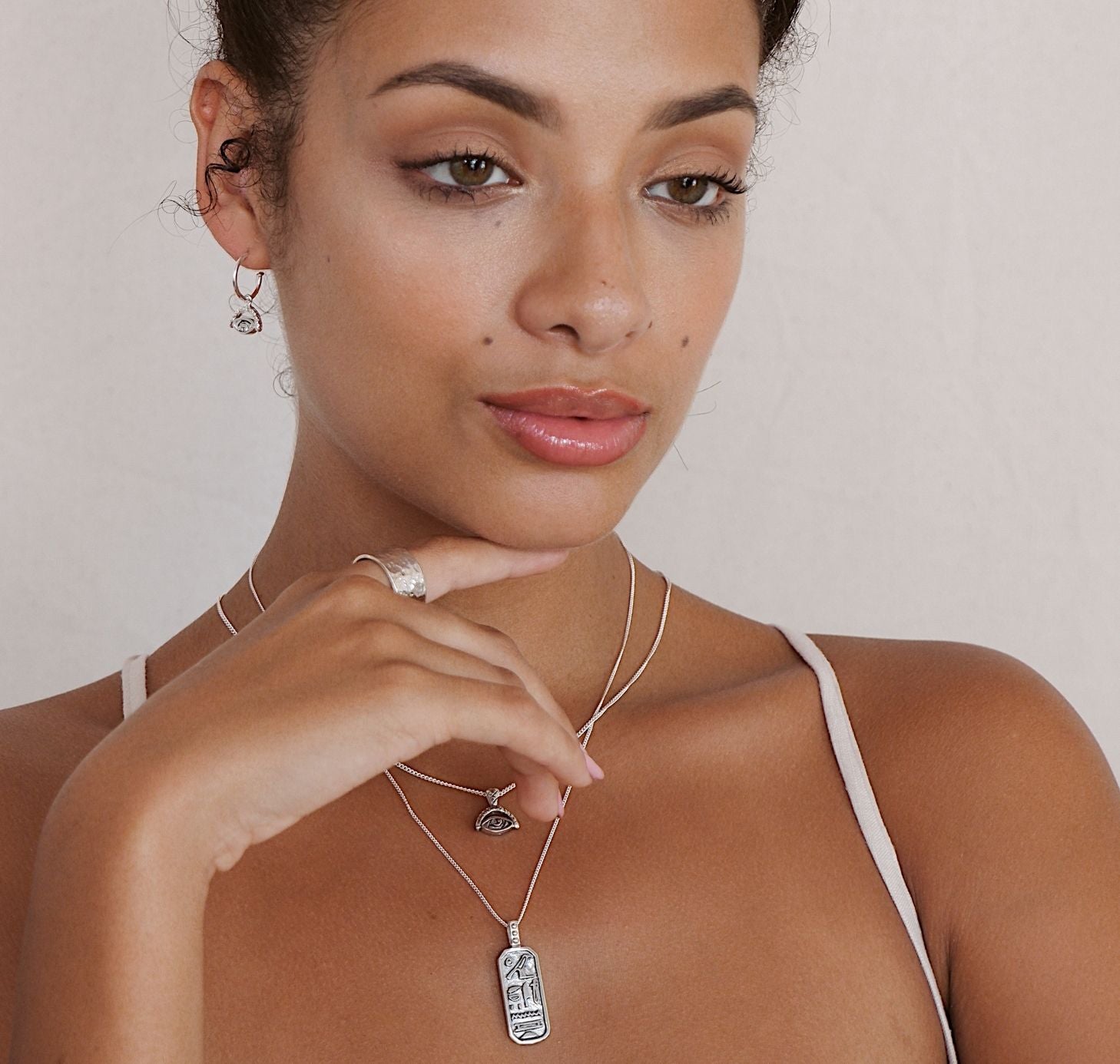 Truth & Good Luck Necklace (Reversible) -  Silver