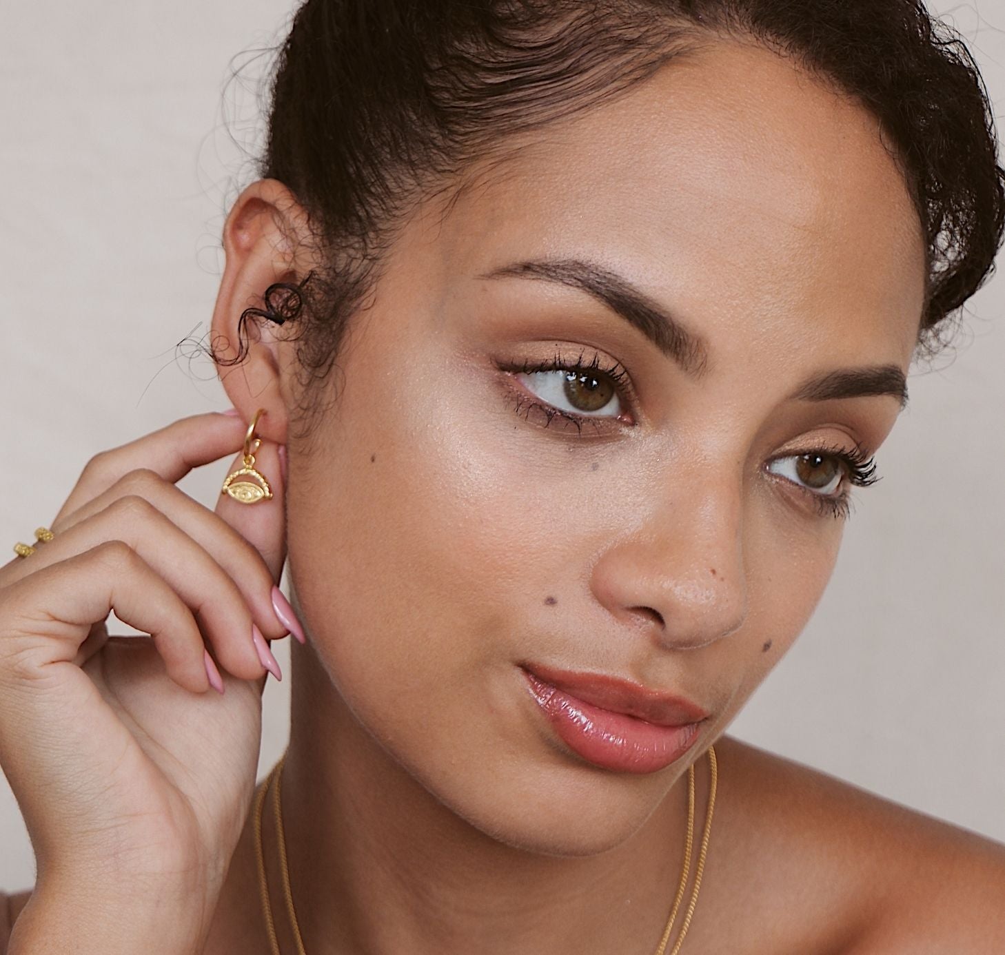 Protection Evil Eye Earrings -  Gold