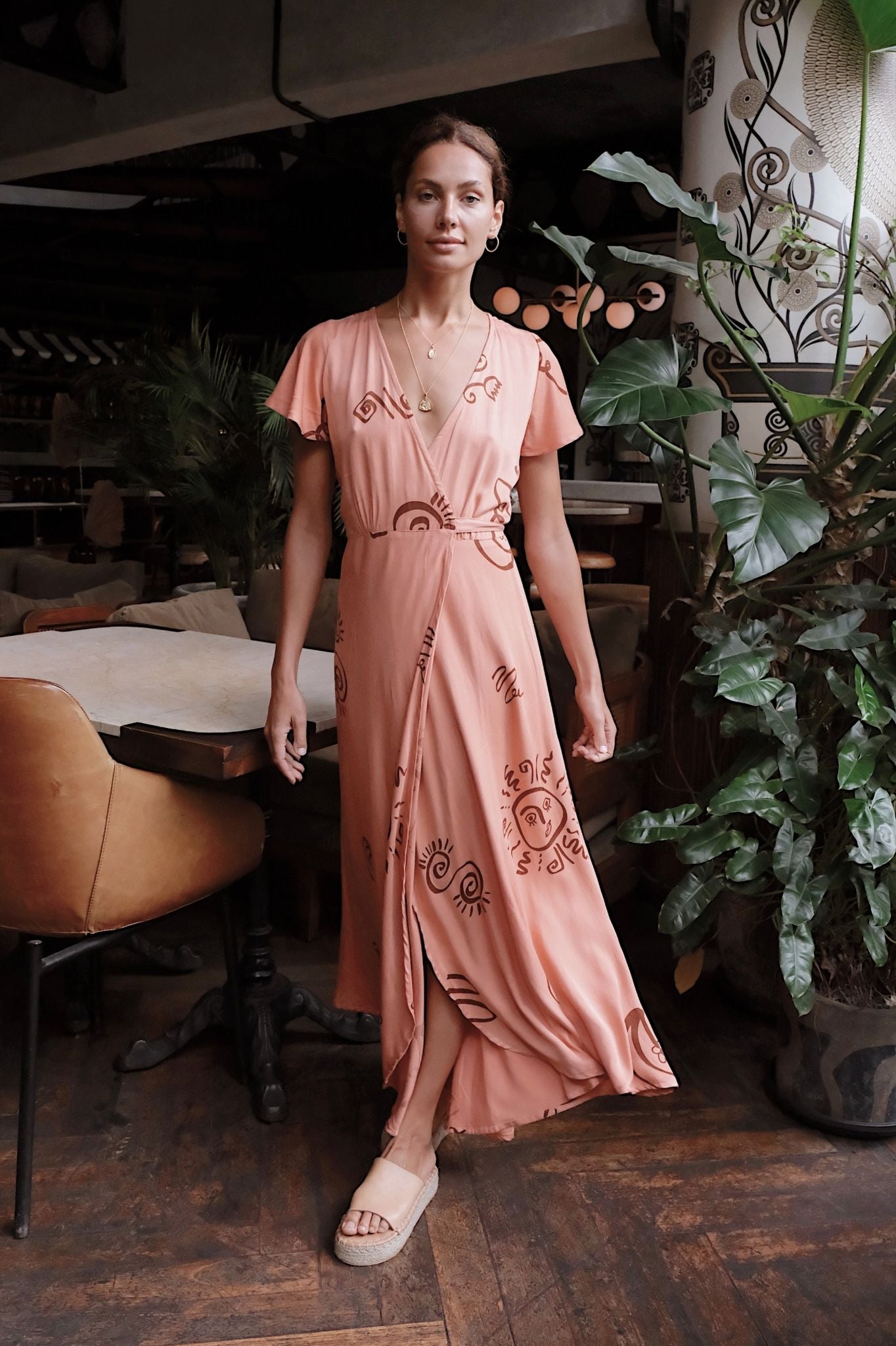 SIENNA BEACH WRAP DRESS - Vintage Blush