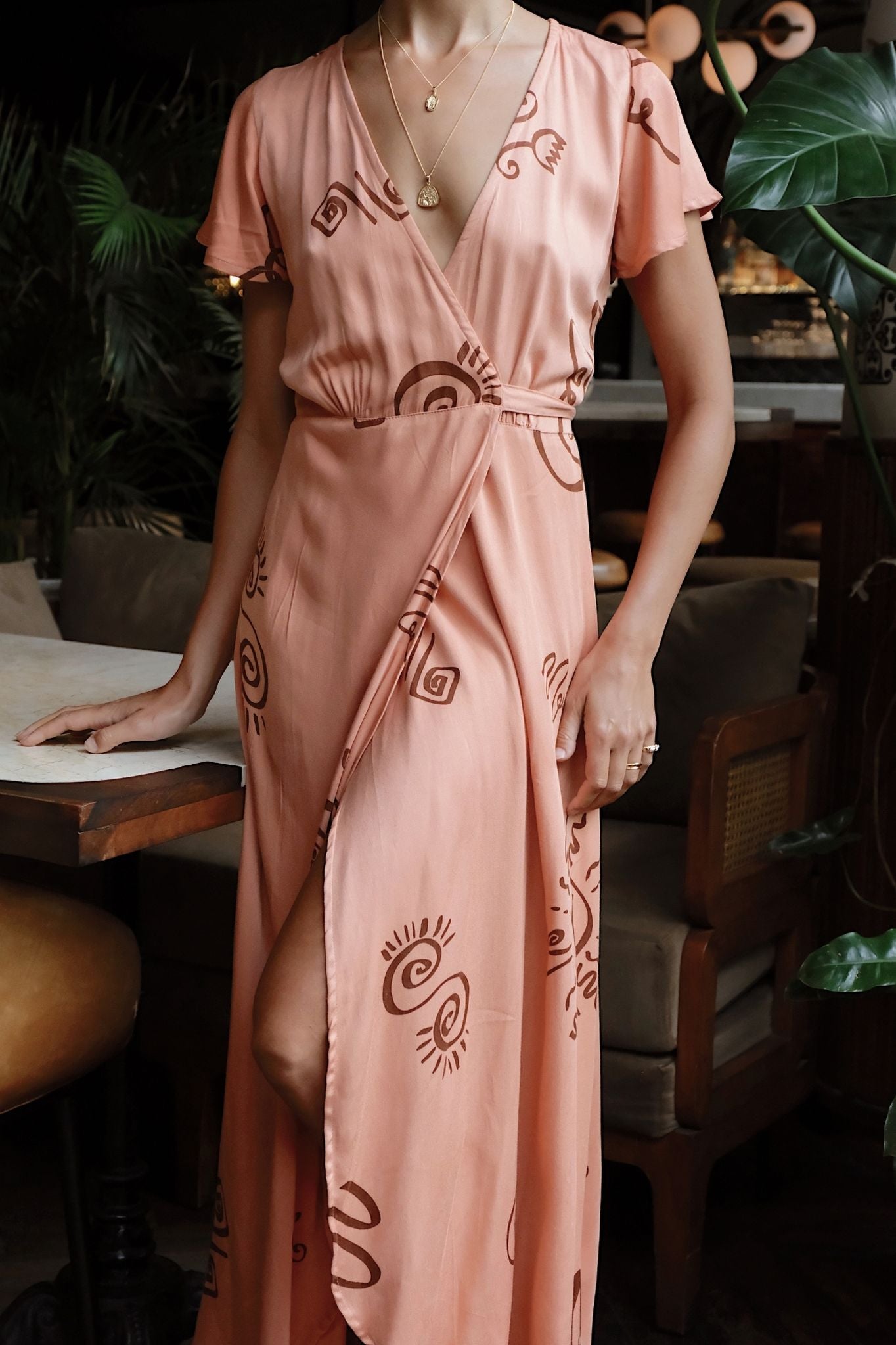 SIENNA BEACH WRAP DRESS - Vintage Blush