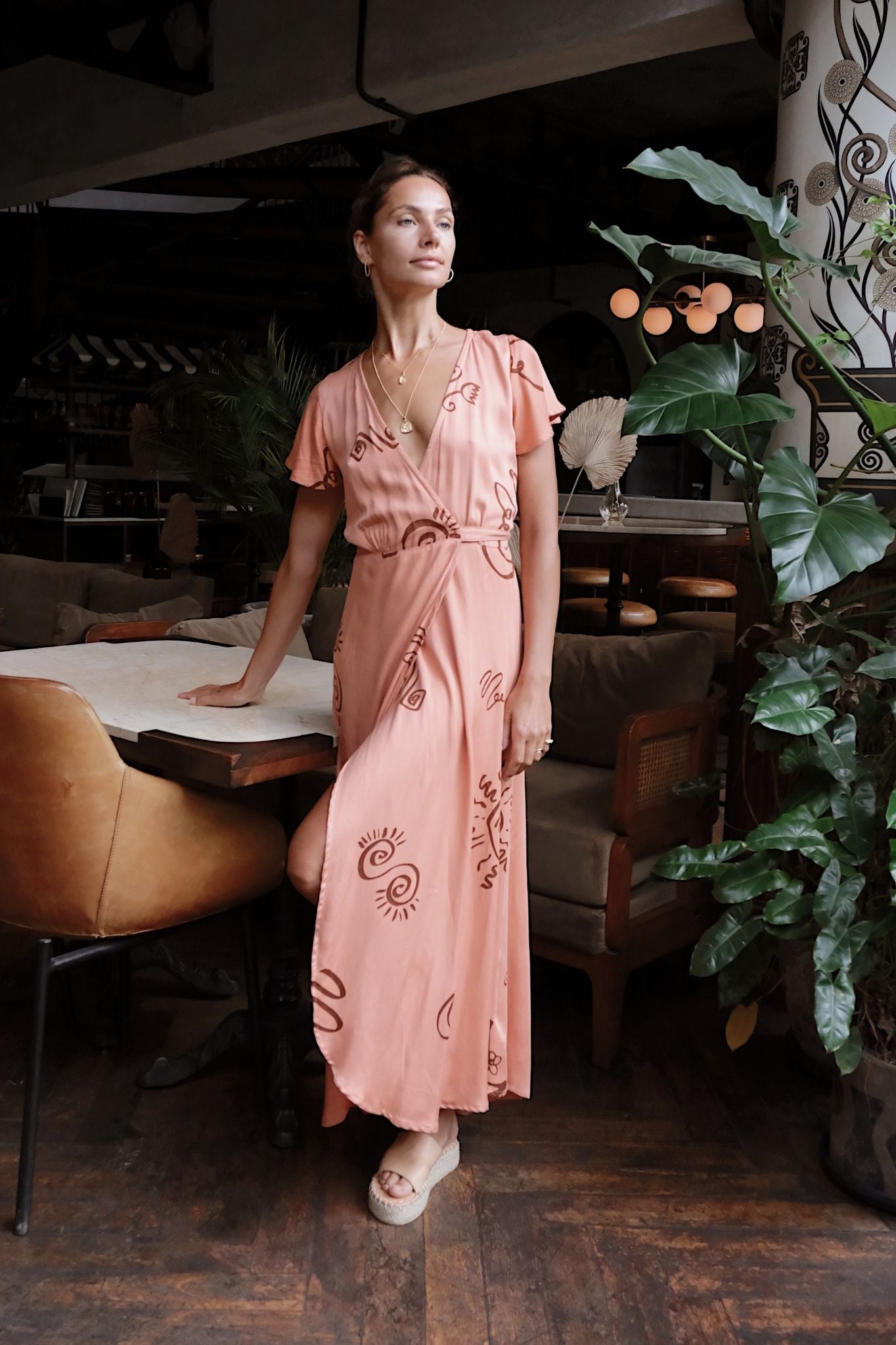 SIENNA BEACH WRAP DRESS - Vintage Blush