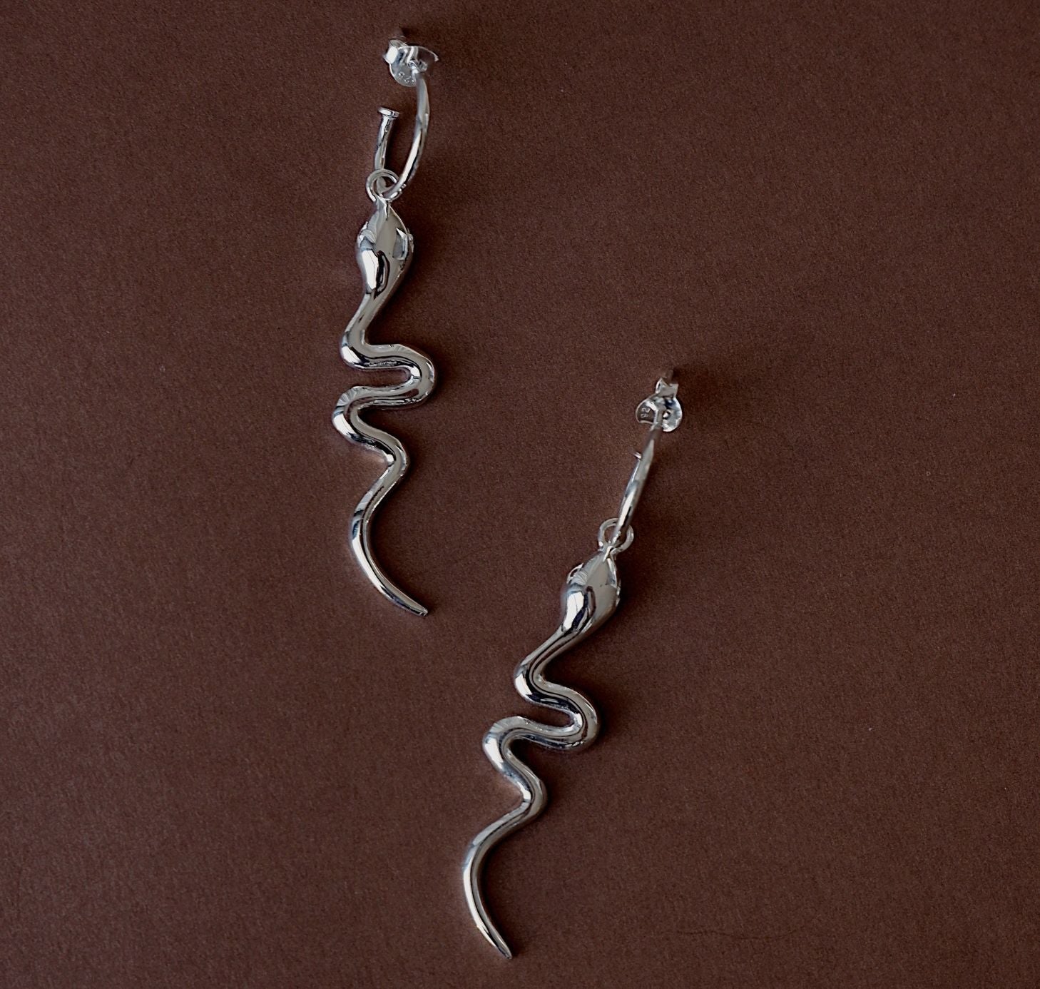 Snake 'Rebirth' Earrings -  Silver
