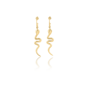 Snake 'Rebirth' Earrings -  Gold Upcycled materials