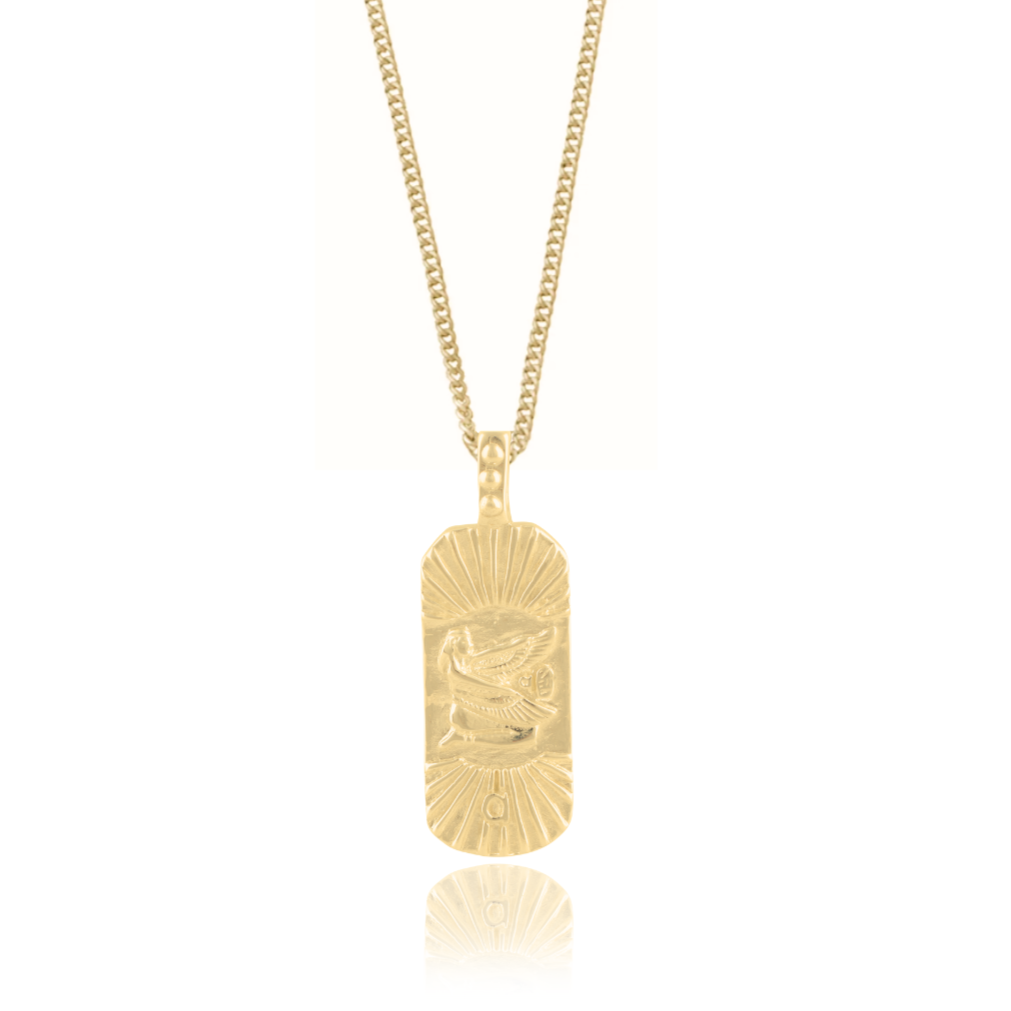 Truth & Good Luck Necklace (Reversible) -  Gold artisanal jewerly