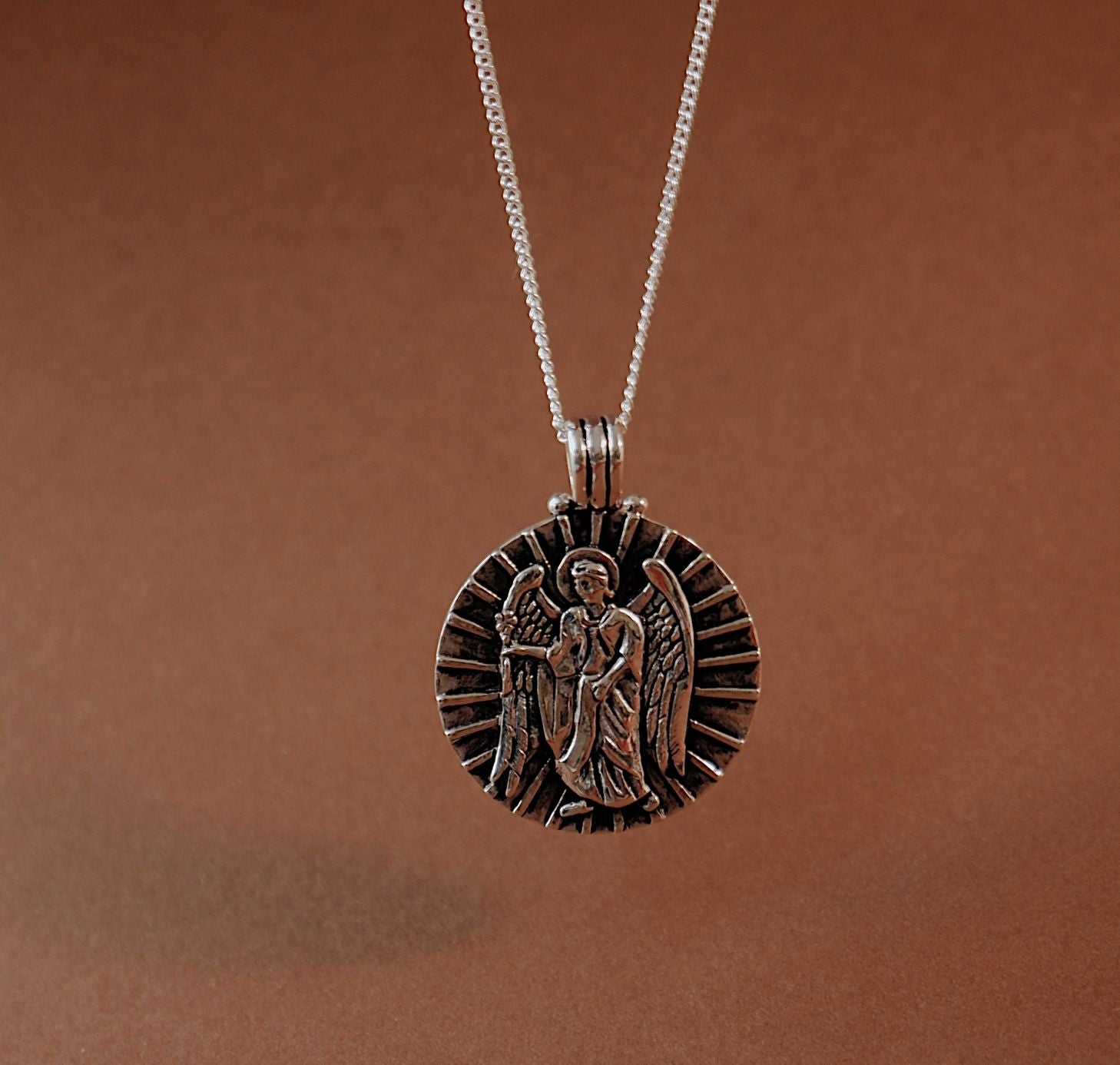 St Gabriel - Archangel Saint of Communication Necklace - Silver